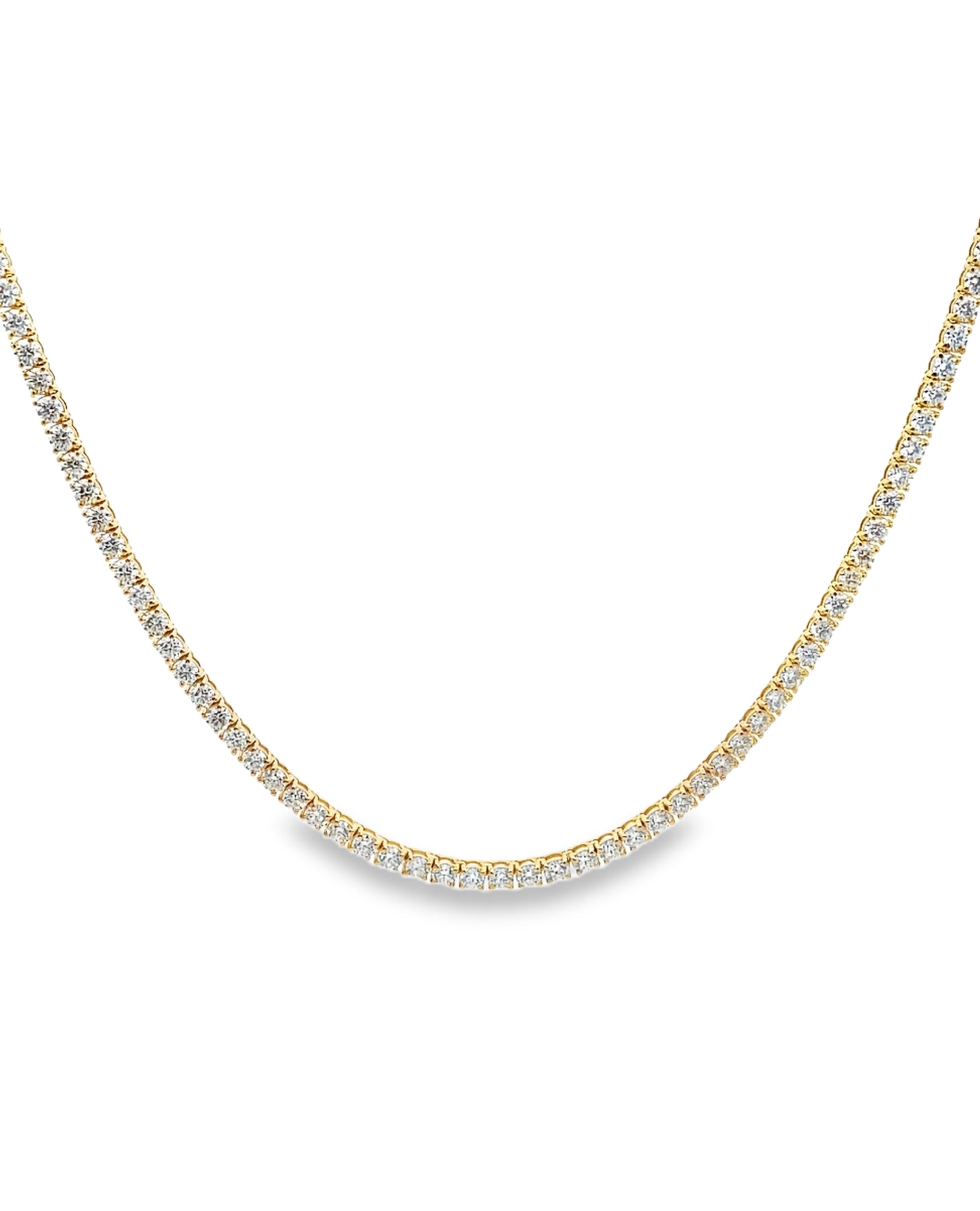 18K Yellow Gold Lab Grown Diamond Tennis Necklace