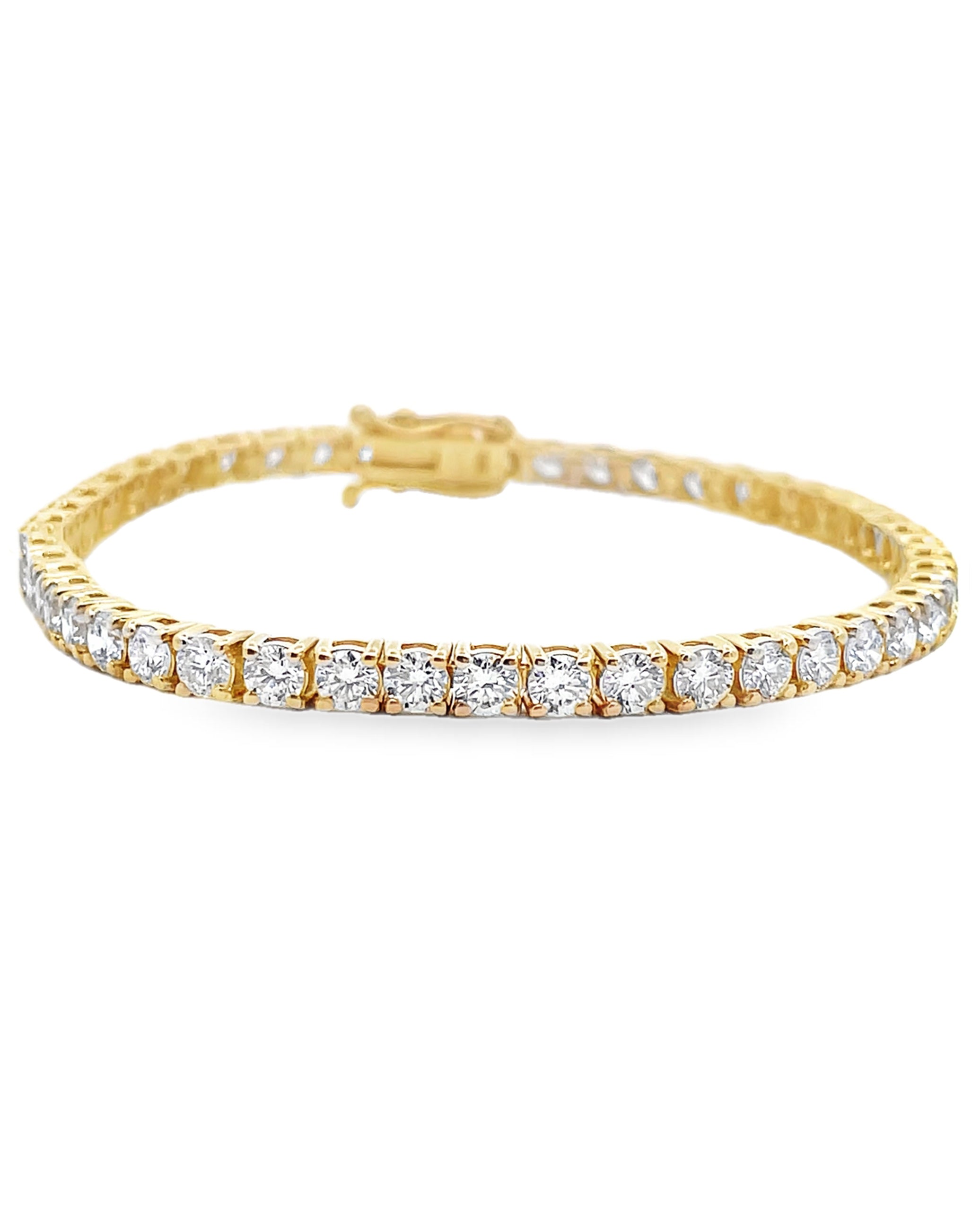14K Yellow Gold Lab Grown Diamond Tennis Bracelet