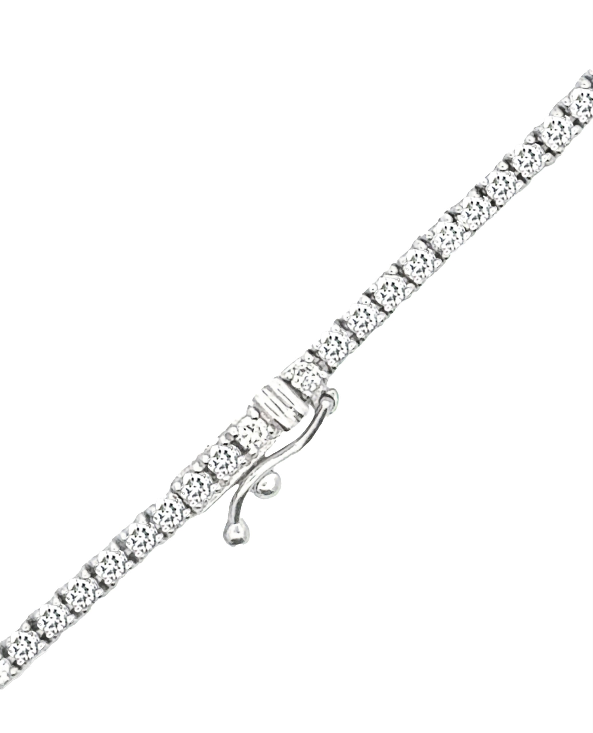14K White Gold 15 inch Tennis Necklace
