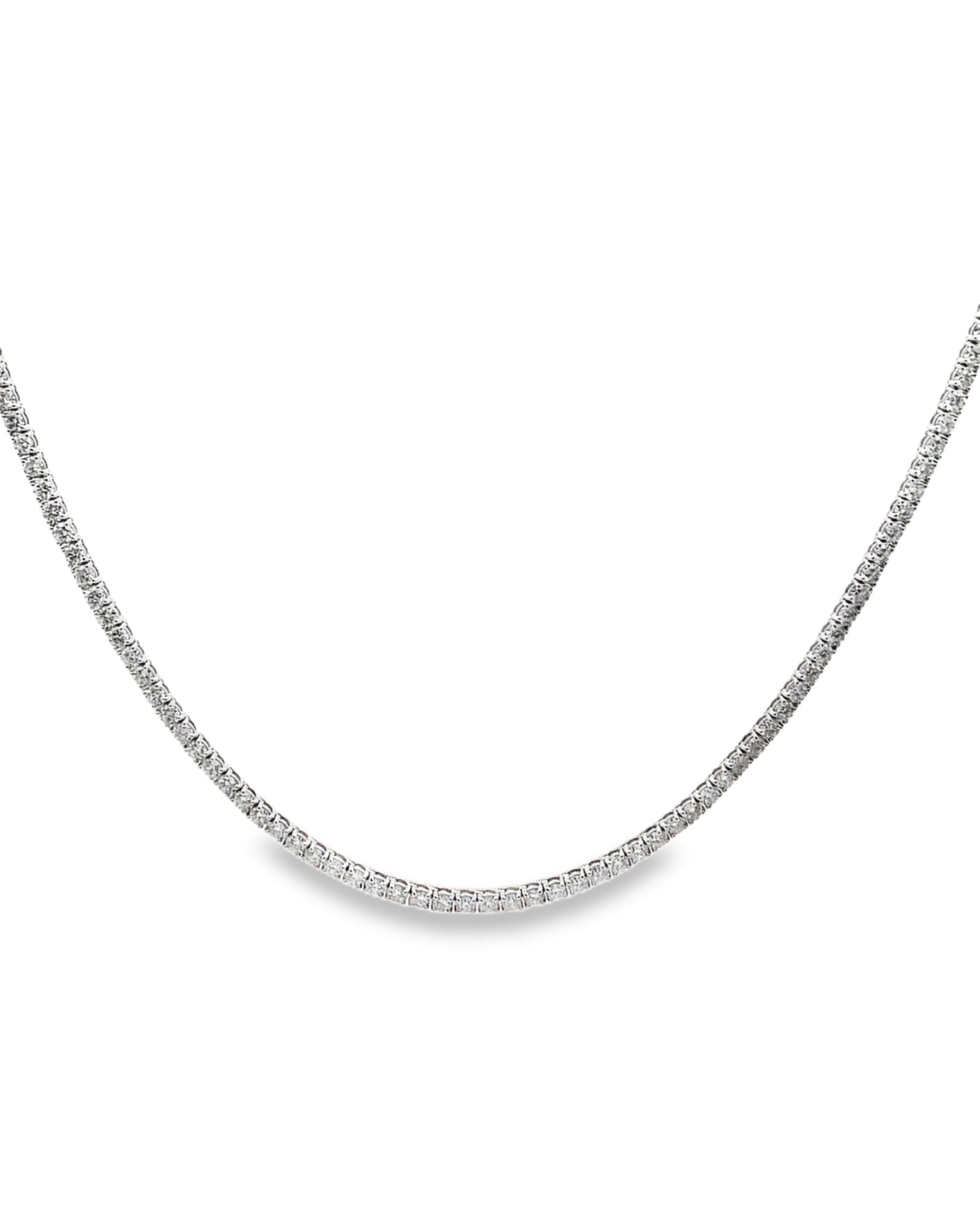 14K White Gold Lab Grown Tennis Necklace