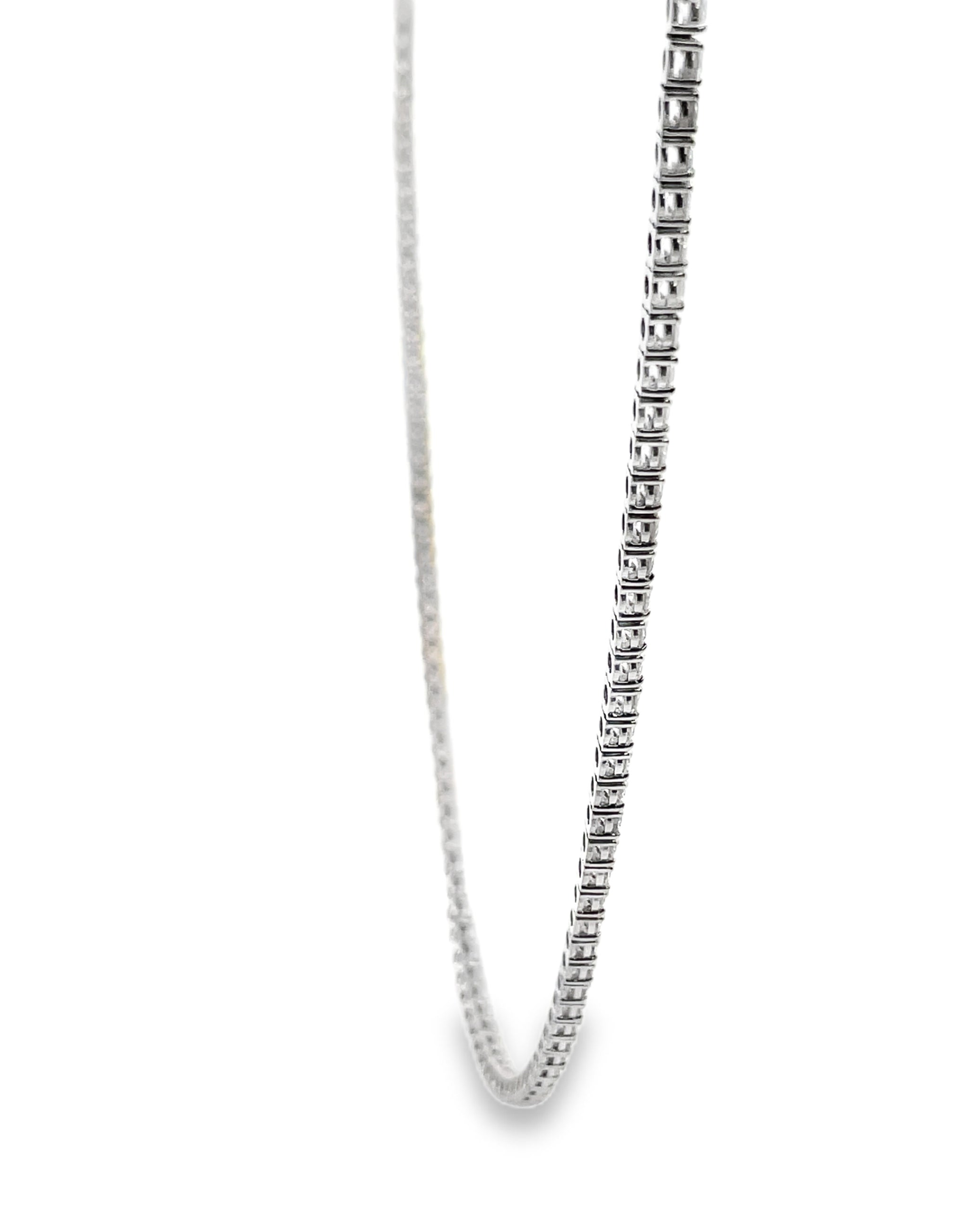 14K White Gold Lab Grown Tennis Necklace