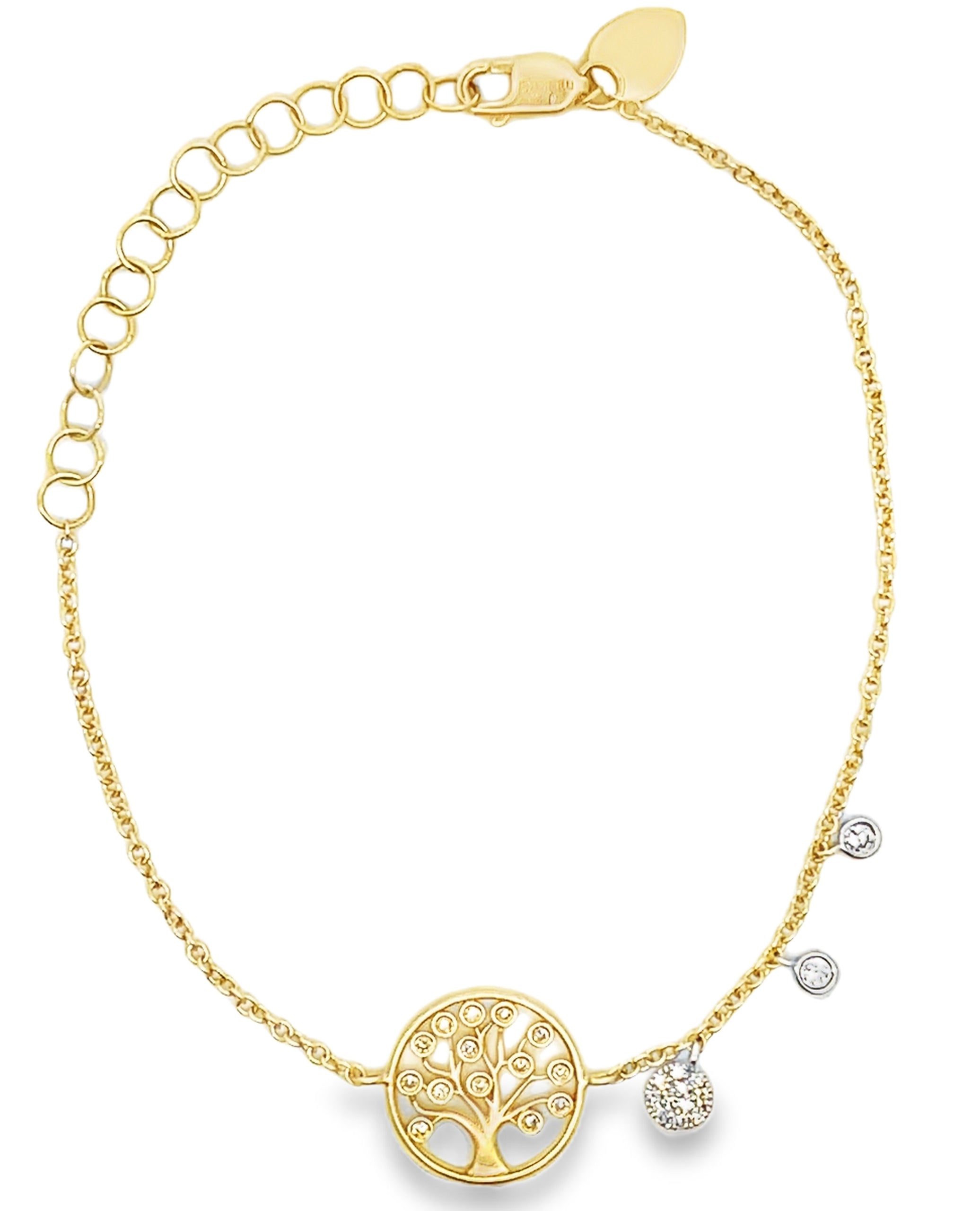 Meira T B10397/TY 14K Yellow Gold Diamond Tree Of Life Bracelet