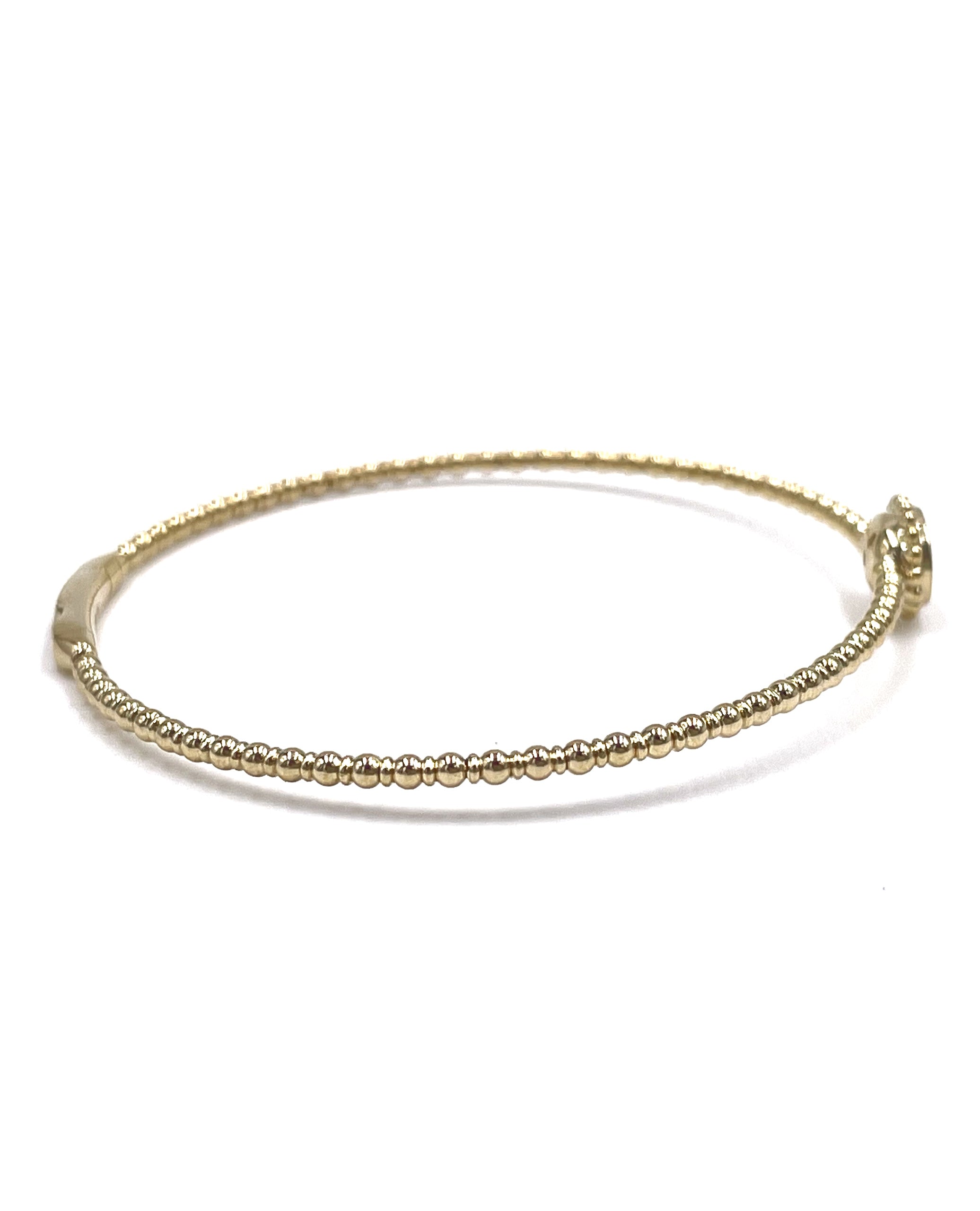 14K Yellow Gold Single Station Diamond Bangle Bracelet
