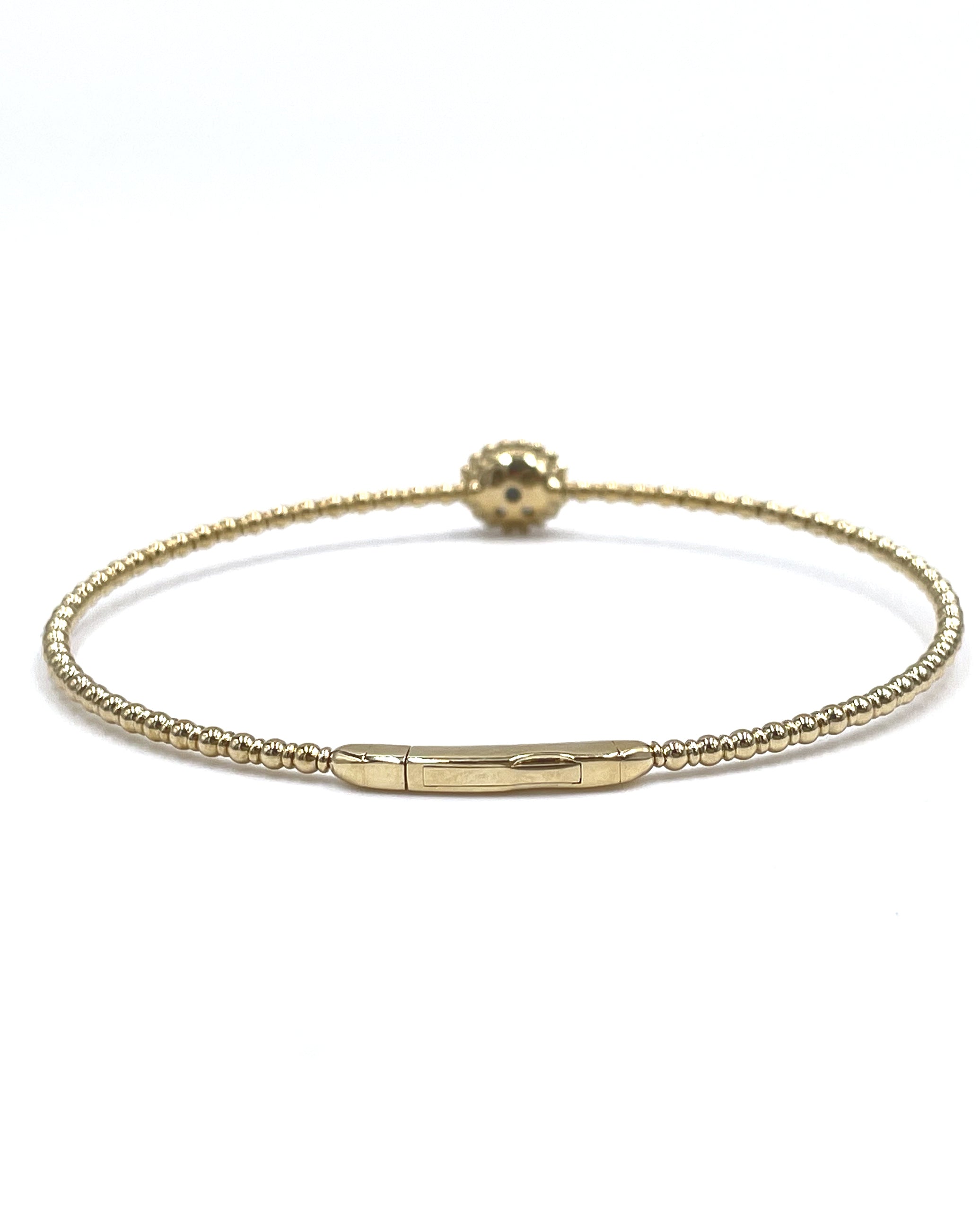 14K Yellow Gold Single Station Diamond Bangle Bracelet