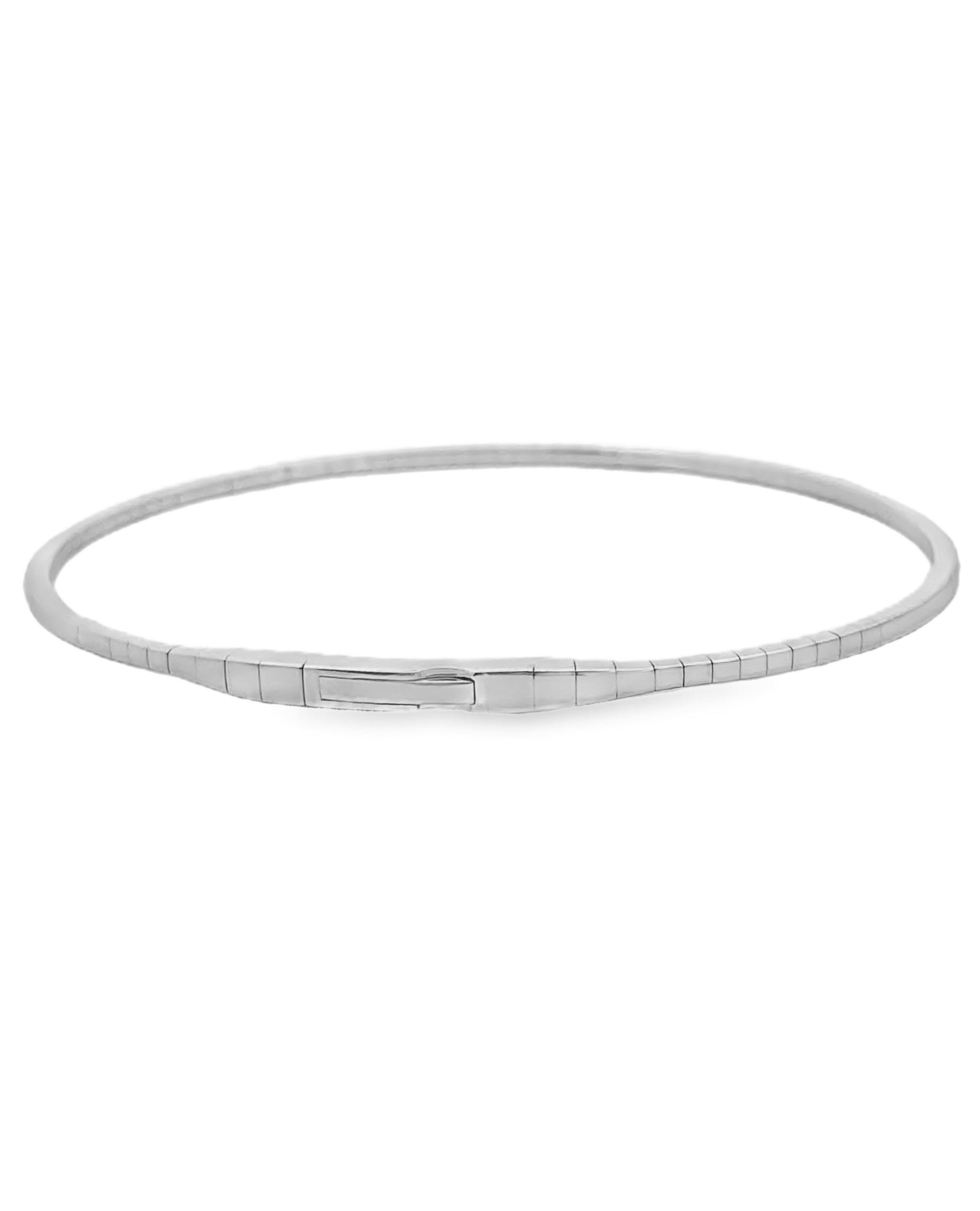 14K White Gold Diamond Soft Bangle Bracelet