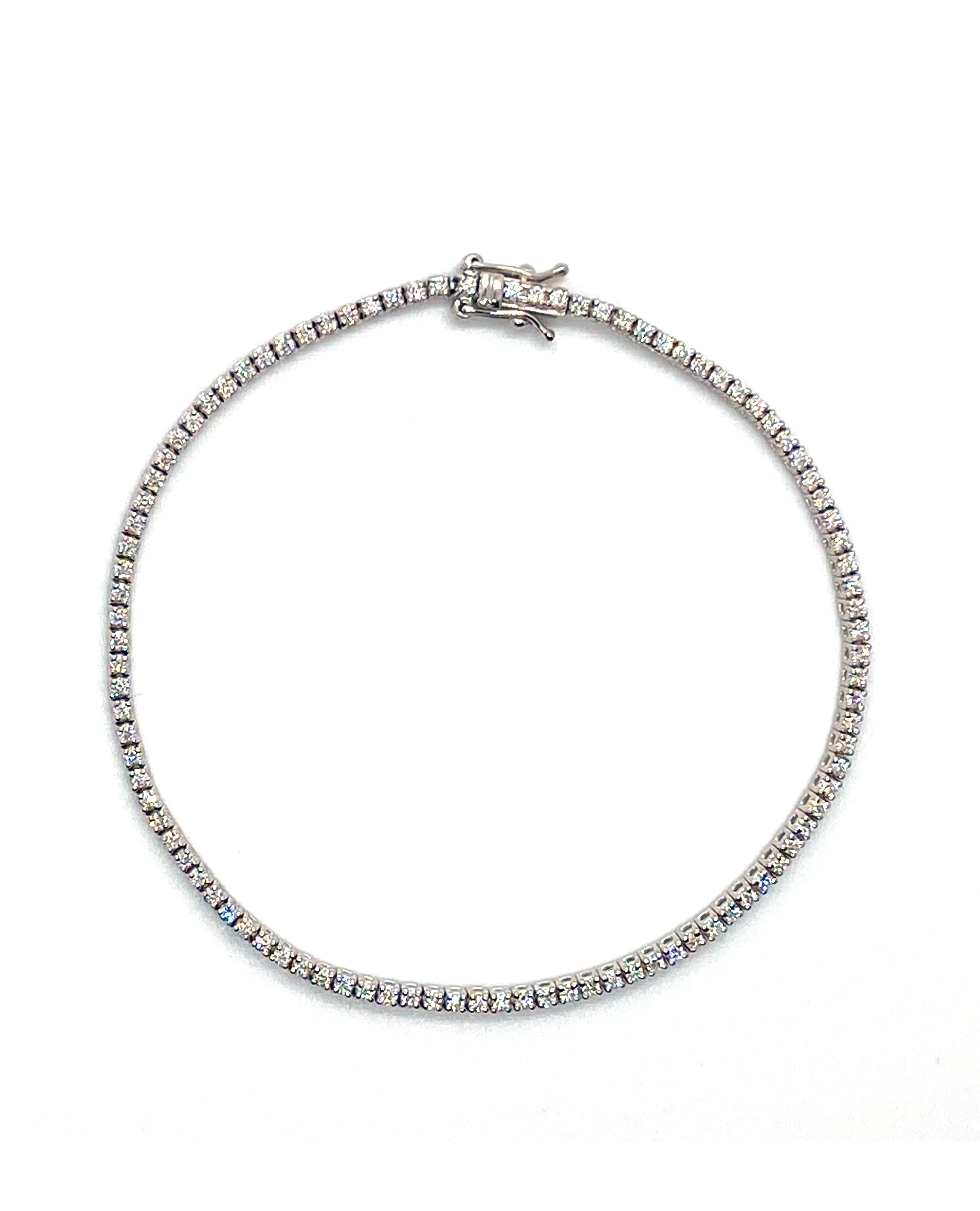 14K White Gold Tennis Bracelet - 1.18 carats