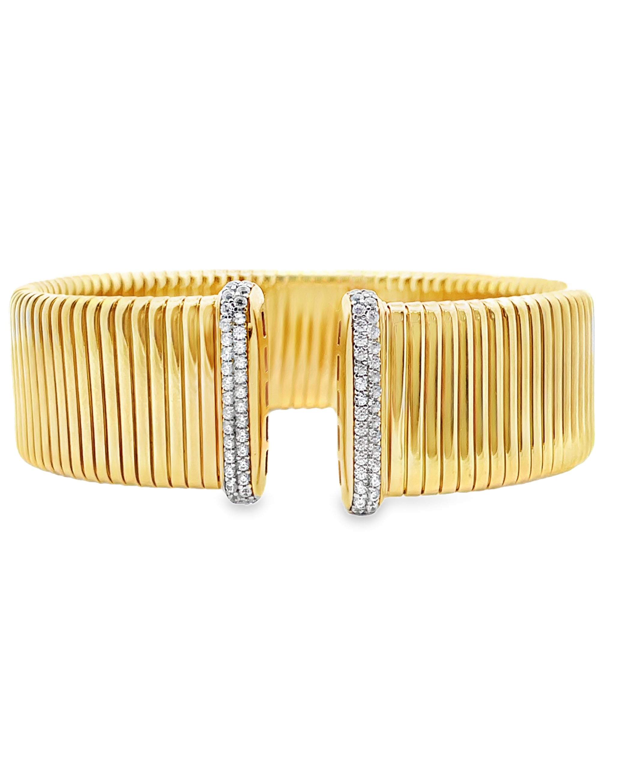 Marcello Pane BRFO 297G Sterling Silver Cuff Bangle Bracelet with Gold Overlay
