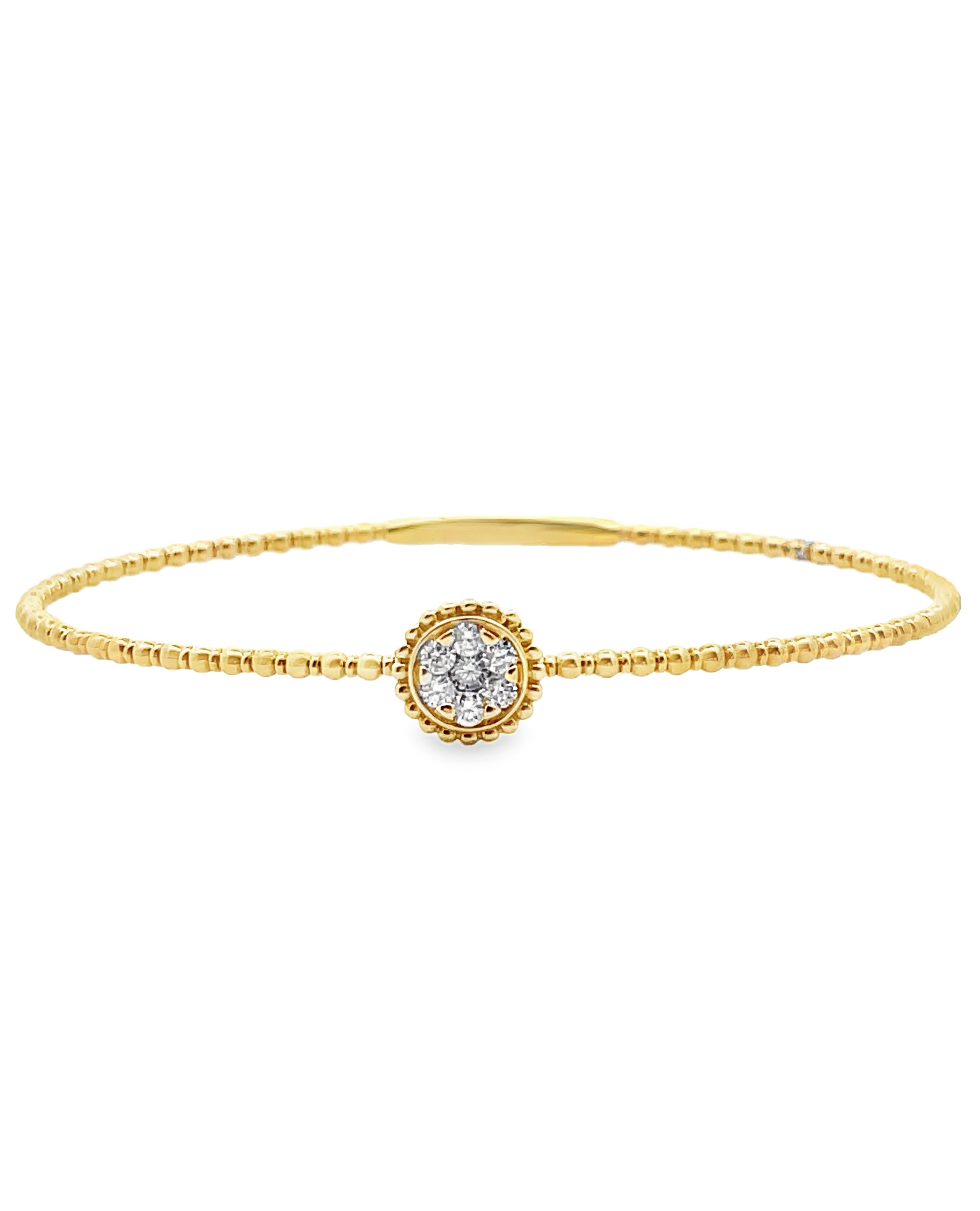 14K Yellow Gold Diamond Bangle Bracelet