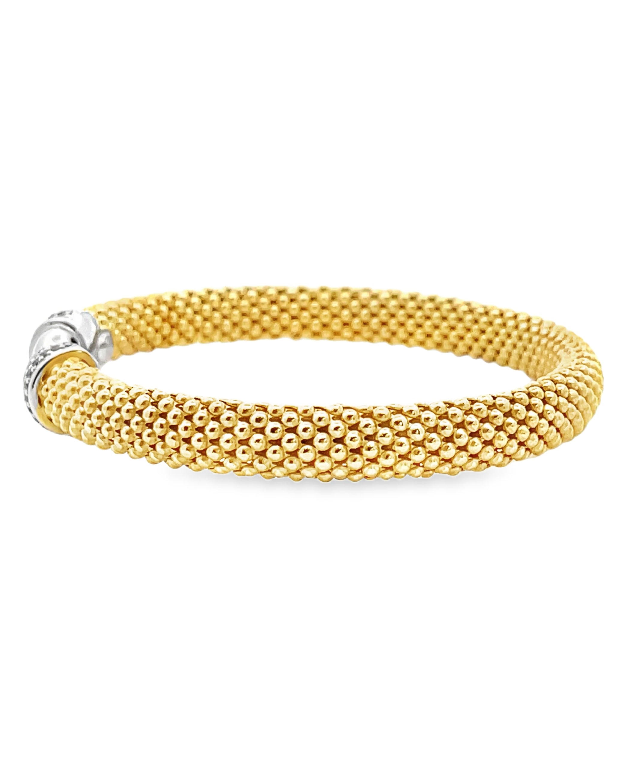 Marcello Pane BRFO 080 Sterling Silver Cuff Bangle Bracelet with Gold Overlay