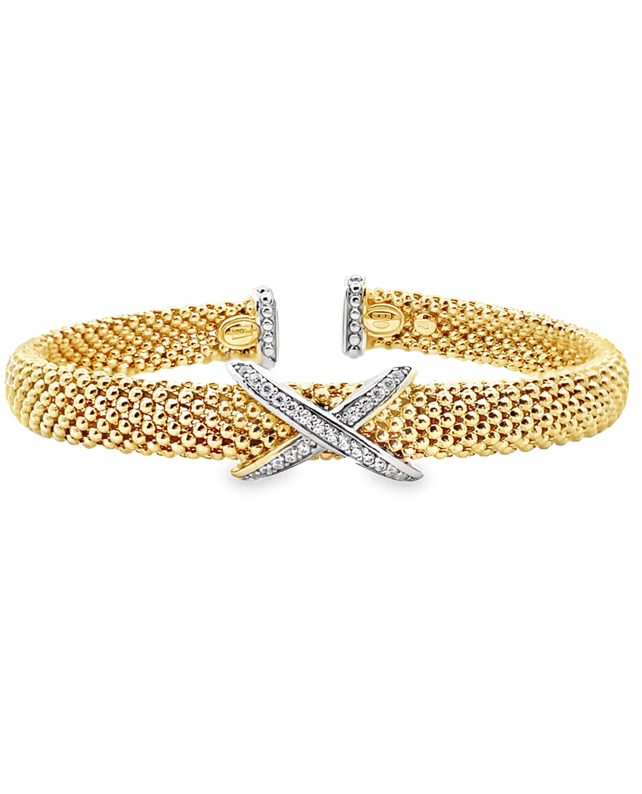 Marcello Pane BRFO 184G Sterling Silver Bangle Bracelet with Gold Overlay