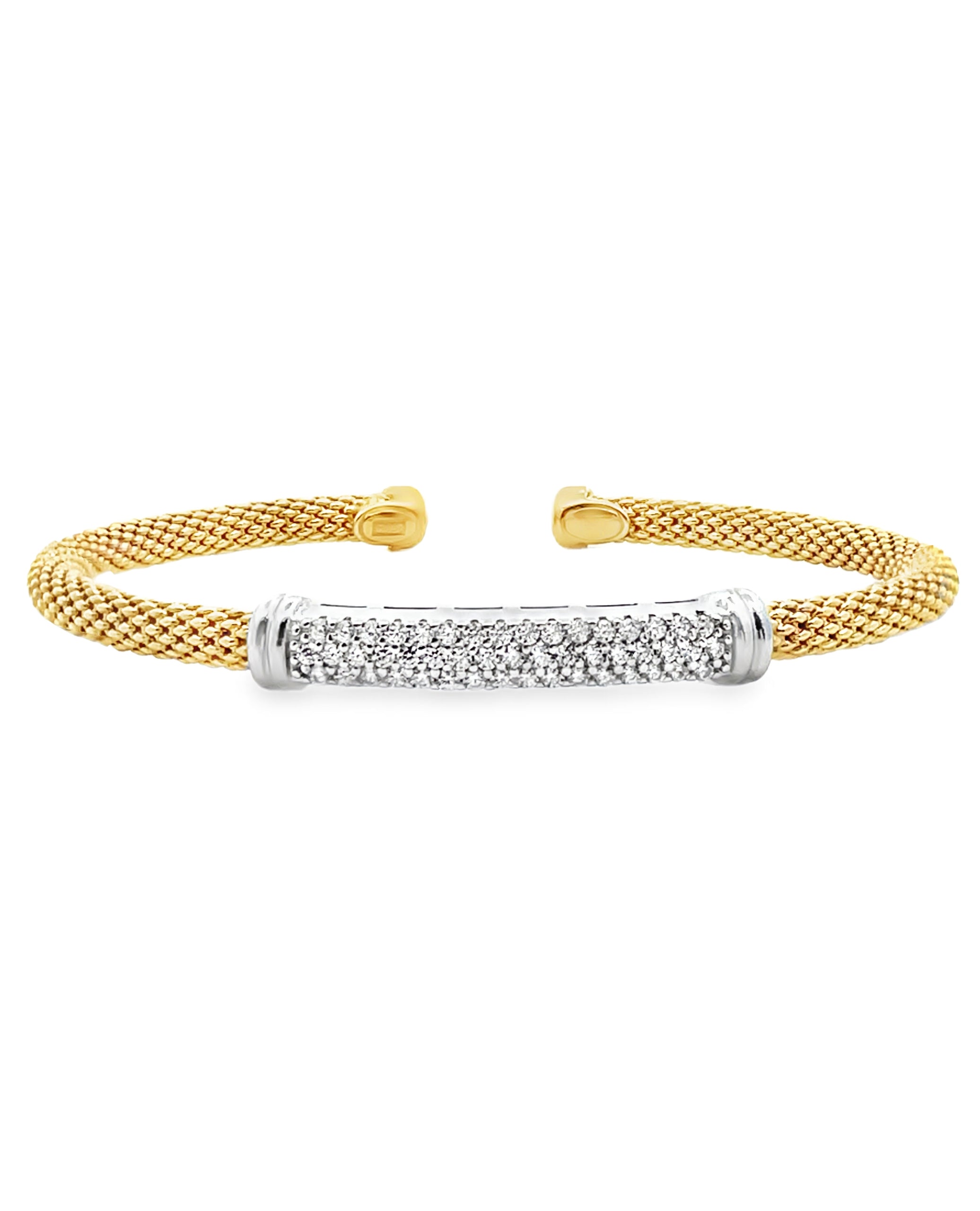 Marcello Pane BRFO 280G Sterling Silver Bangle Bracelet with Gold Overlay