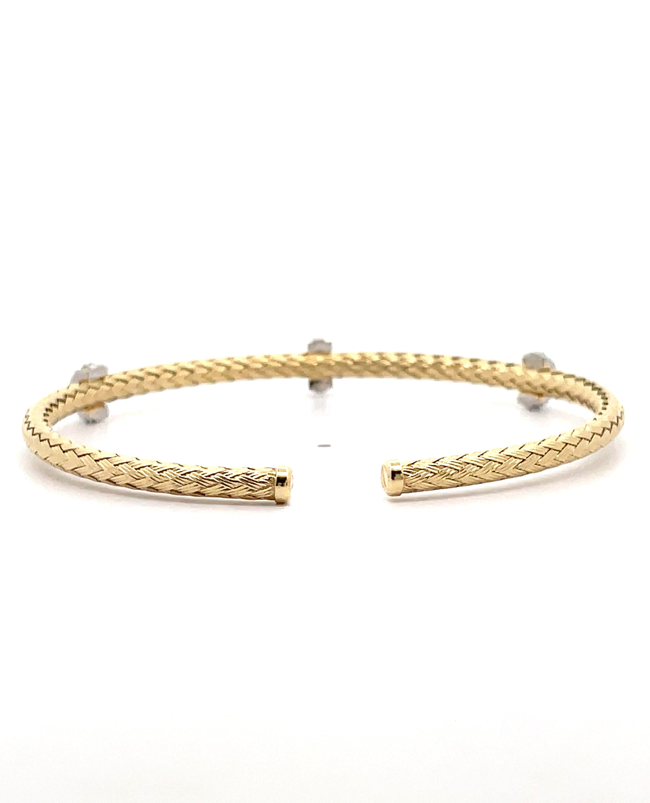 Marcello Pane BRFO 290G Sterling Silver Cuff Bangle Bracelet With Gold Overlay