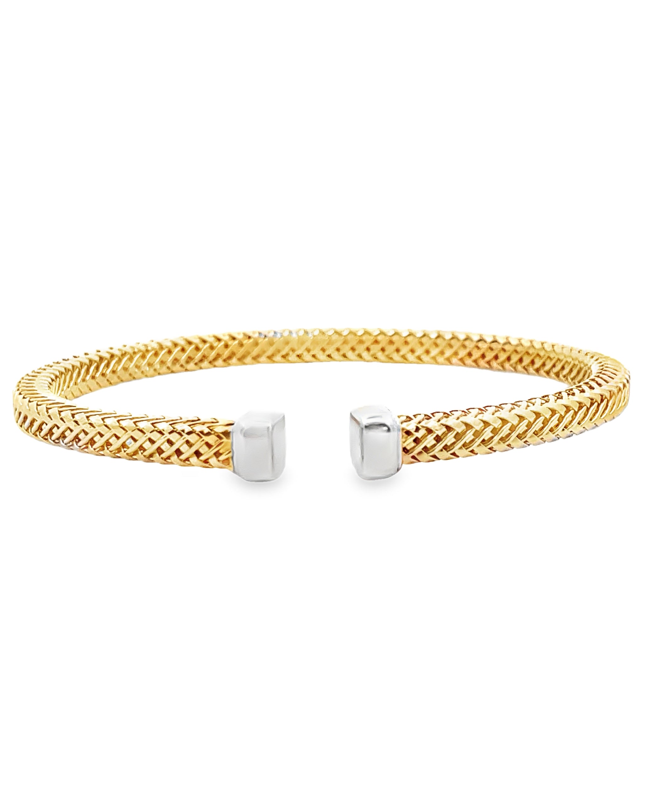 Marcello Pane BRFO 405G Sterling Silver Bangle Bracelet with Gold Overlay