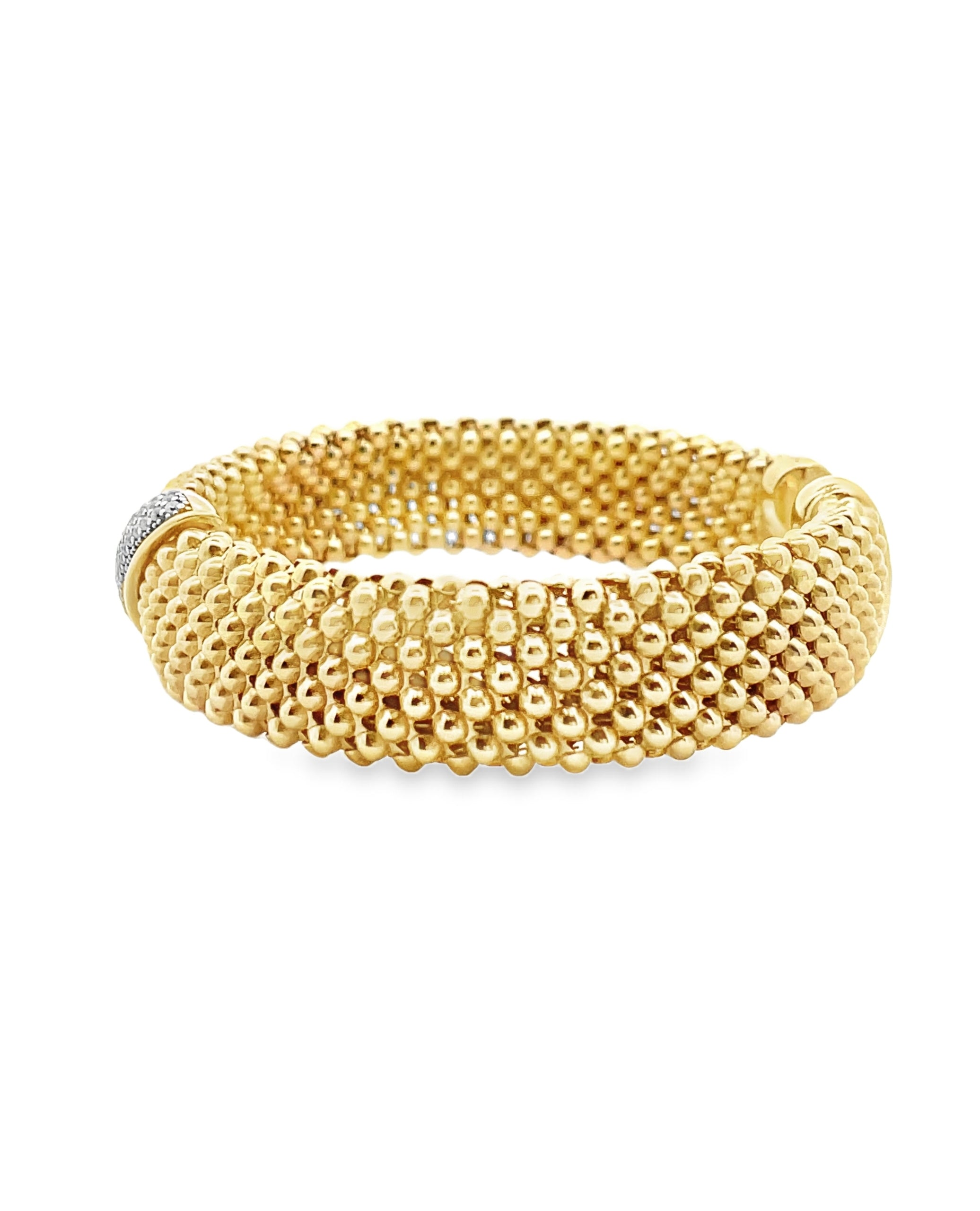 Marcello Pane BRFO 264G Sterling Silver Bangle Bracelet with 18K Yellow Gold Overlay