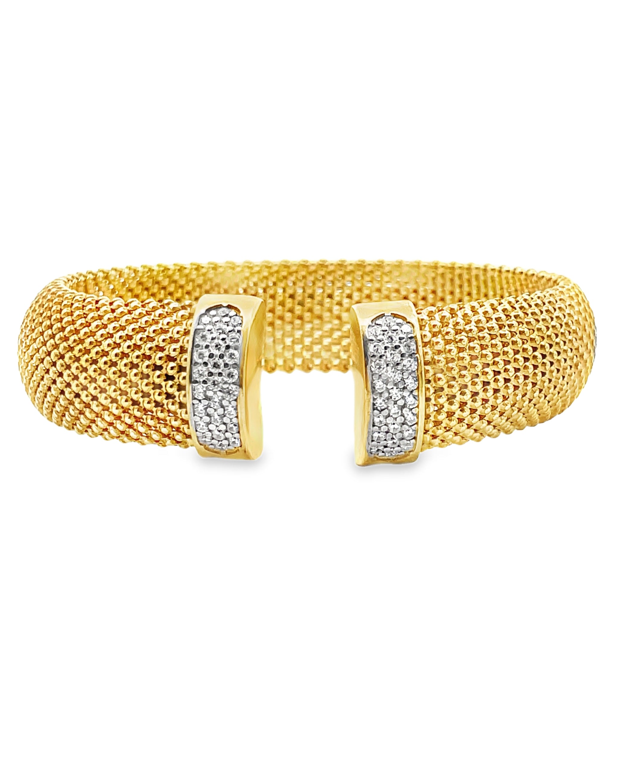 Marcello Pane BRJL 011 Sterling Silver Bangle Bracelet with Gold Overlay