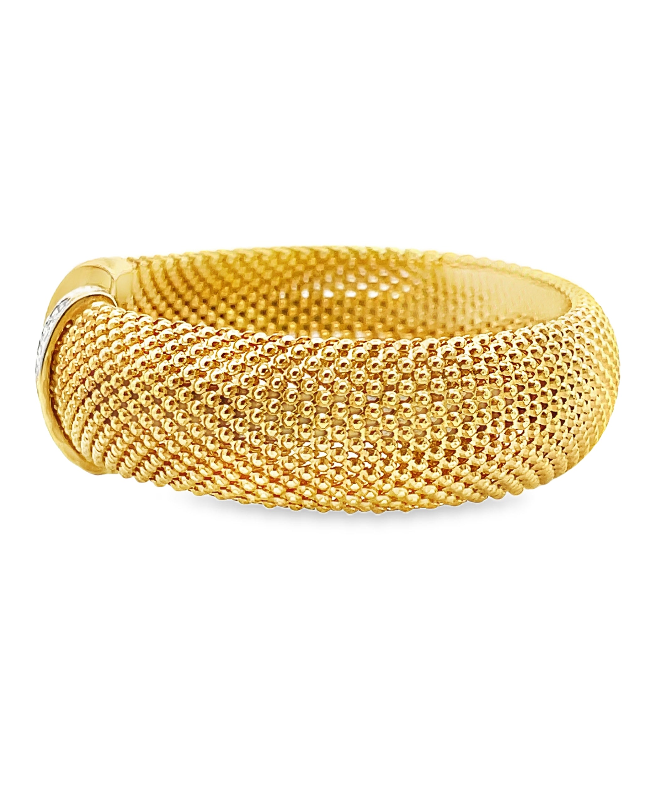 Marcello Pane BRJL 011 Sterling Silver Bangle Bracelet with Gold Overlay