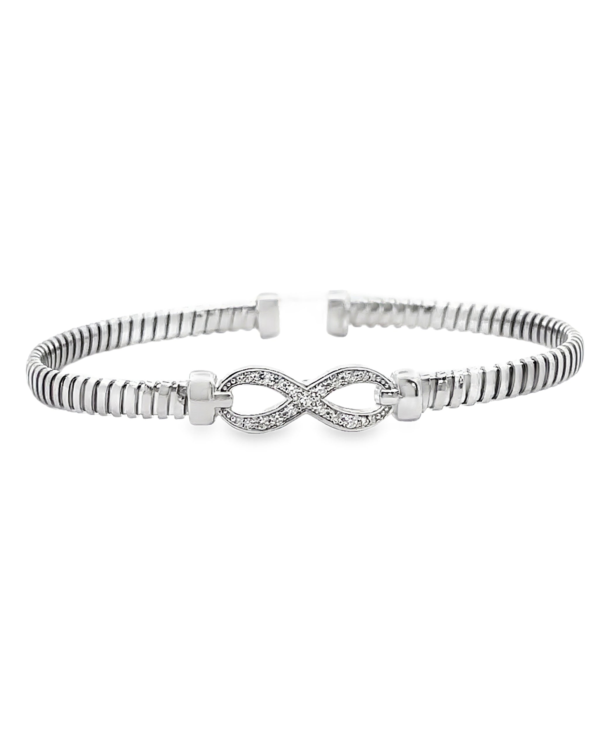 Marcello Pane BRJL 022 Sterling Silver Infinity Bangle Bracelet