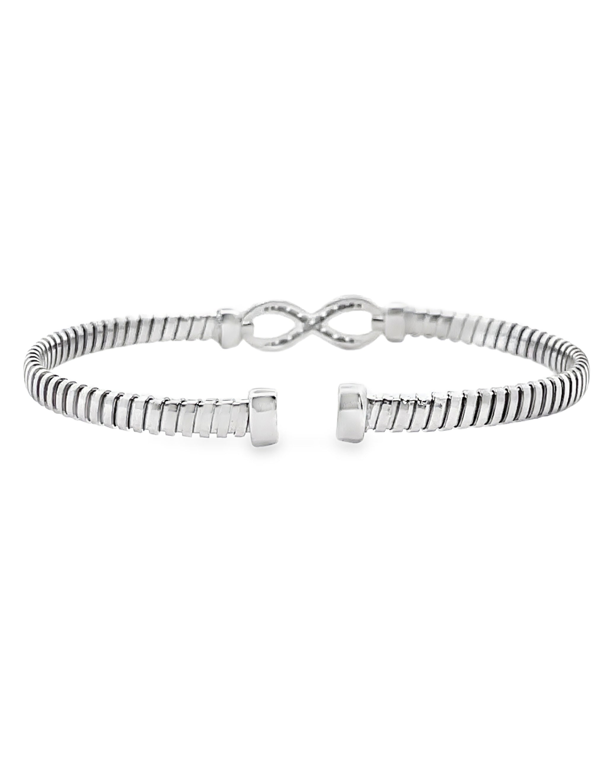 Marcello Pane BRJL 022 Sterling Silver Infinity Bangle Bracelet