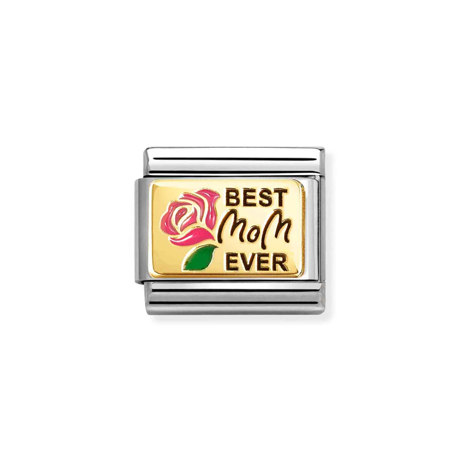 Nomination Composable 030289/15 Classic Plates Best Mom Ever in Pink