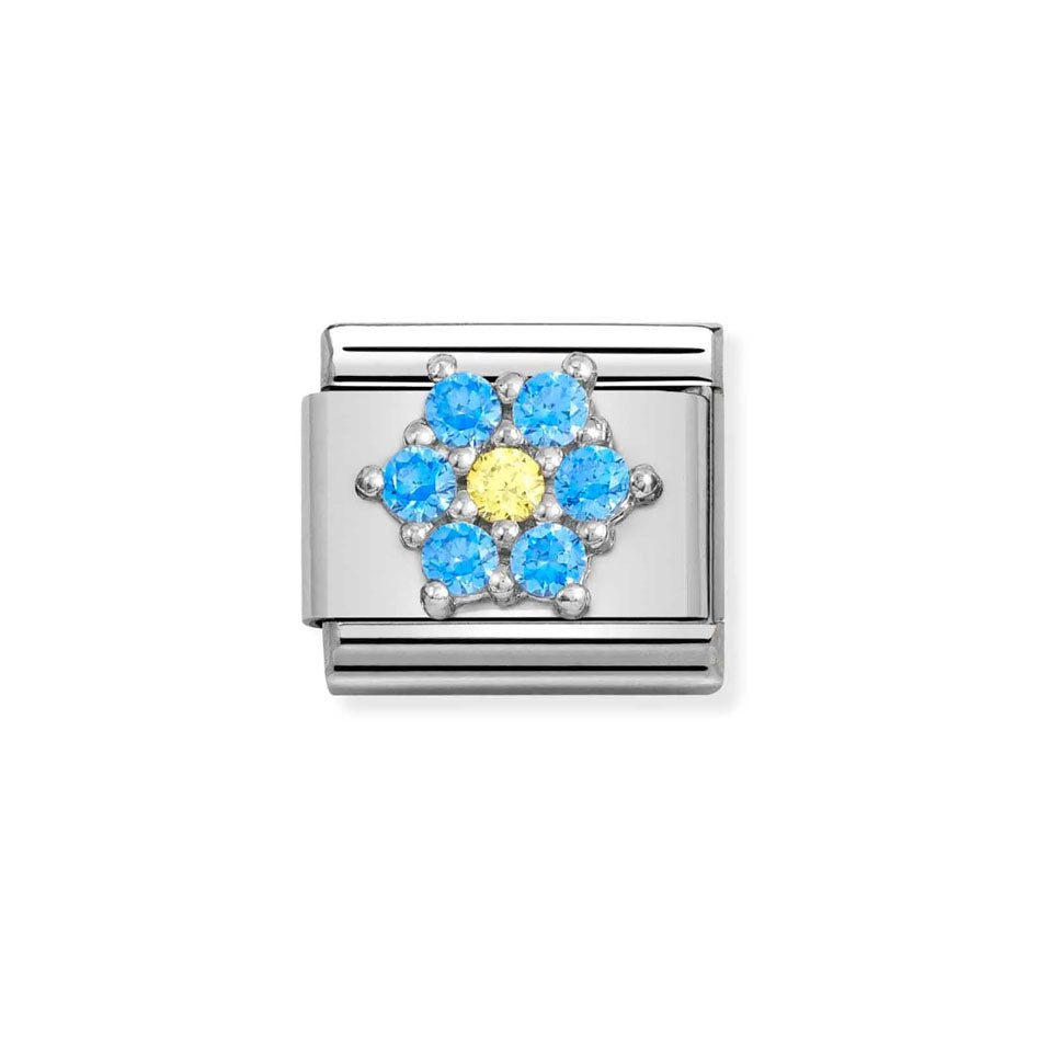 Nomination Composable 330322/04 Classic Symbols Light Blue & Yellow Flower