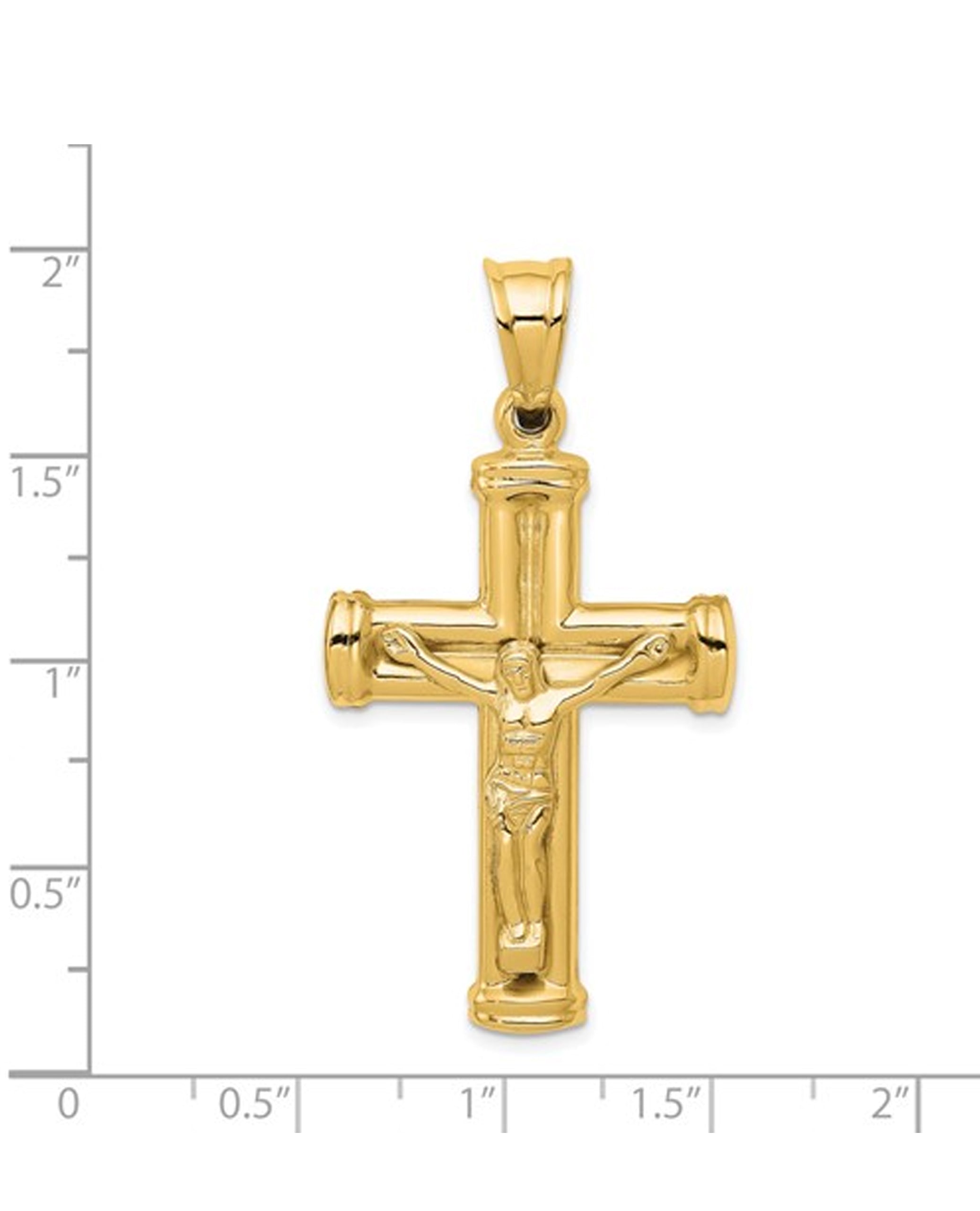 14K Yellow Gold Reversable Crucifix