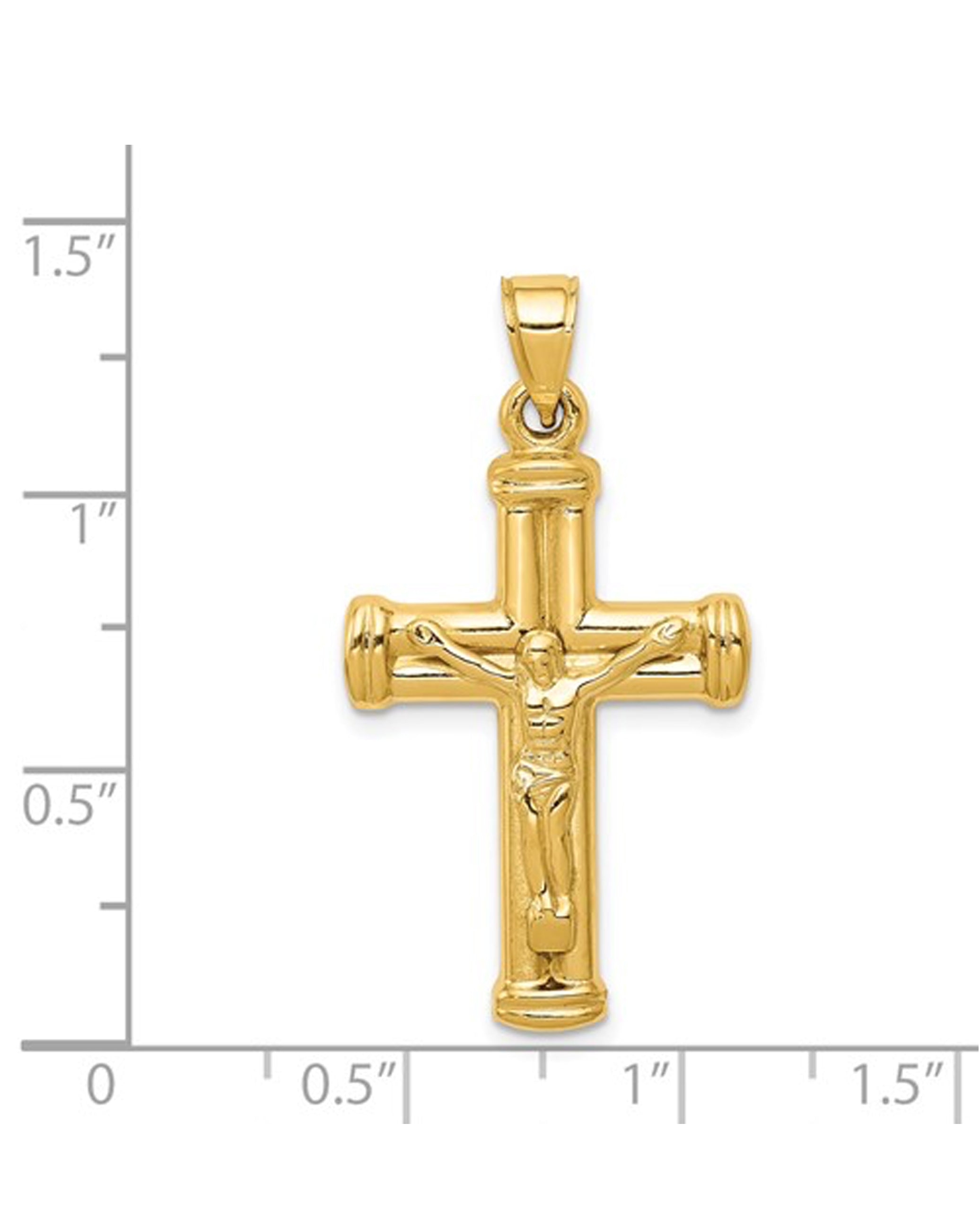 14K Yellow Gold Reversible Crucifix