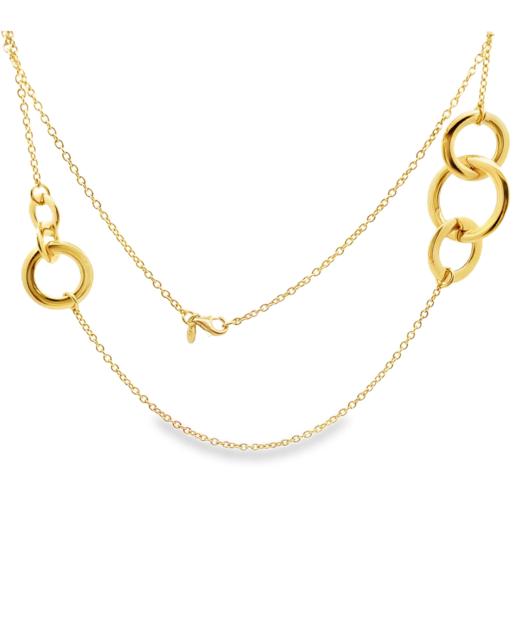 Marcello Pane CLSL 036 Sterling Silver Long Necklace with Gold Overlay