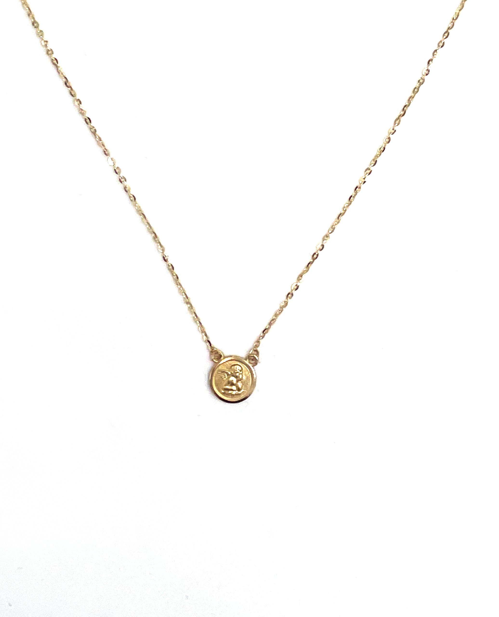 14K Yellow Gold Angel Necklace