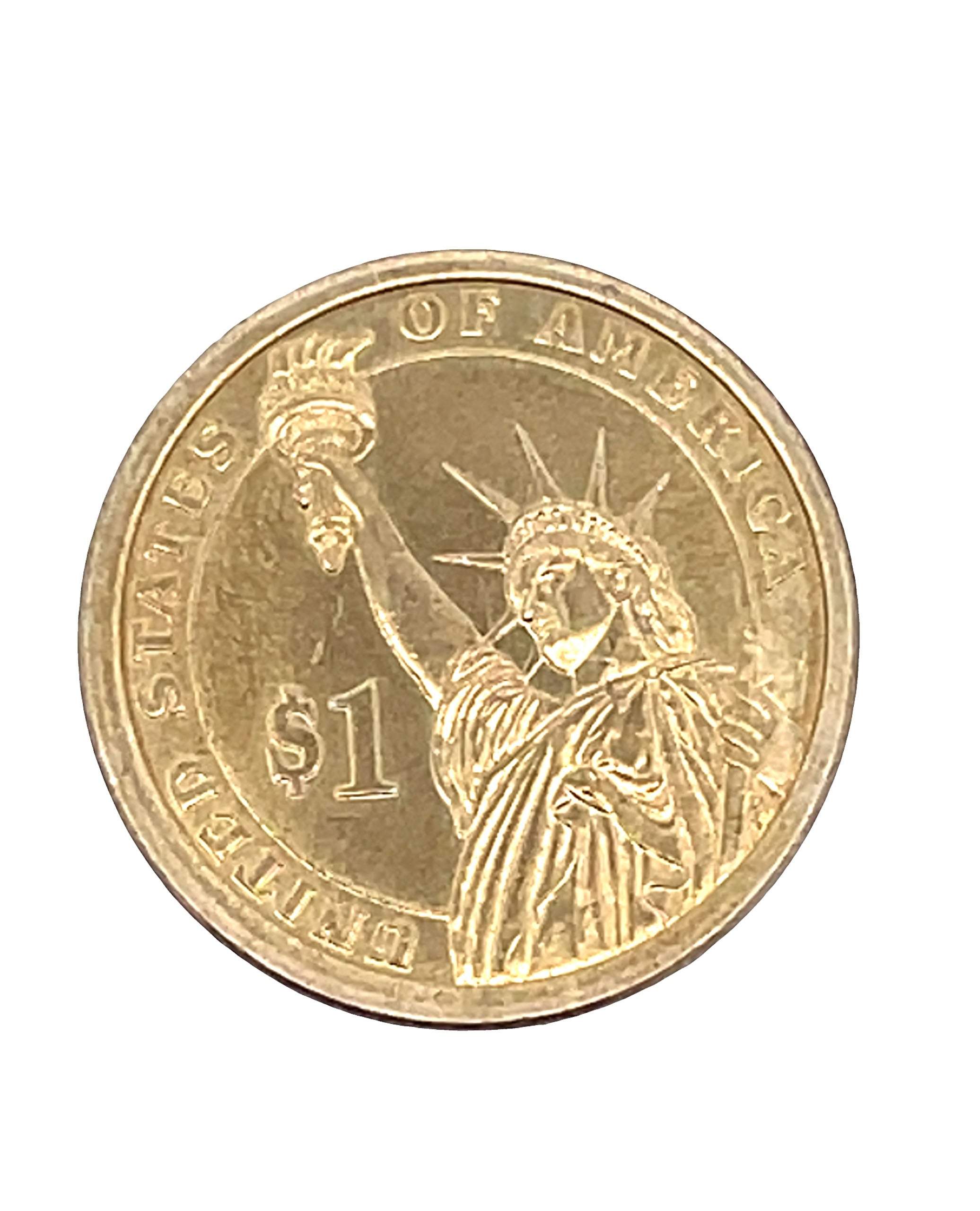 One Dollar Coin with Diamond Eyes - Thomas Jefferson