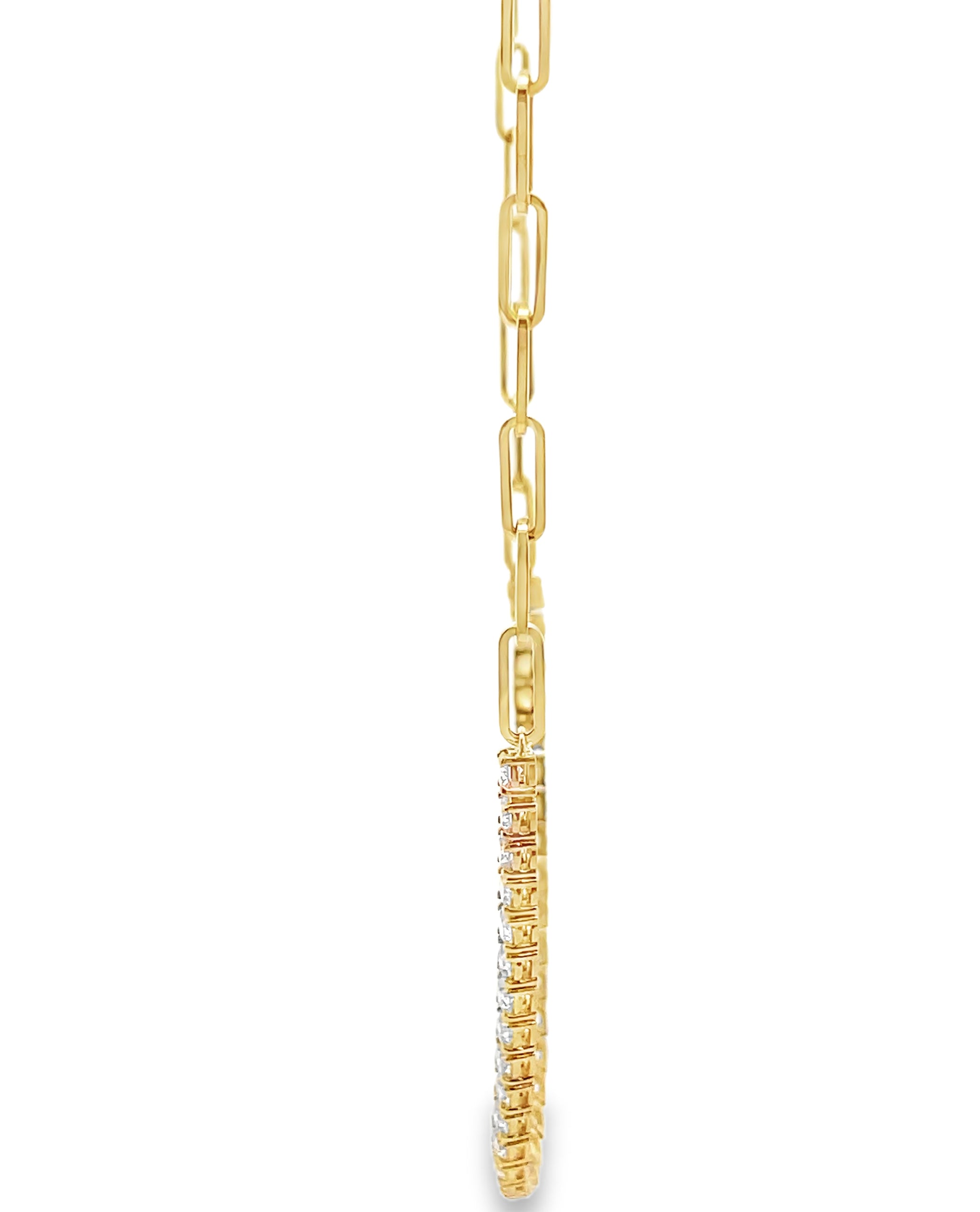 14K Yellow Gold Half Paperclip Lab Grown Diamond Necklace