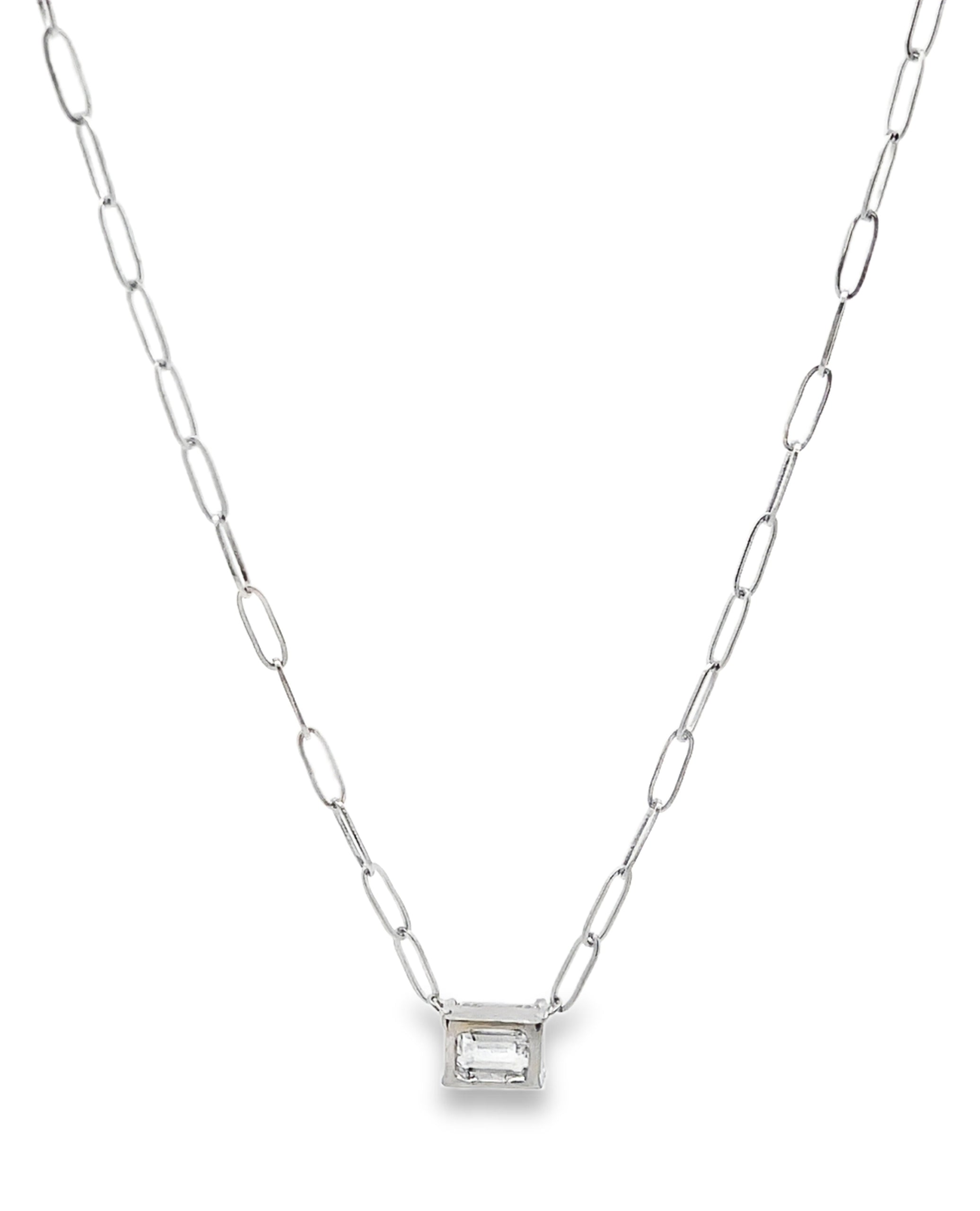 14K White Gold Lab Grown Diamond Necklace