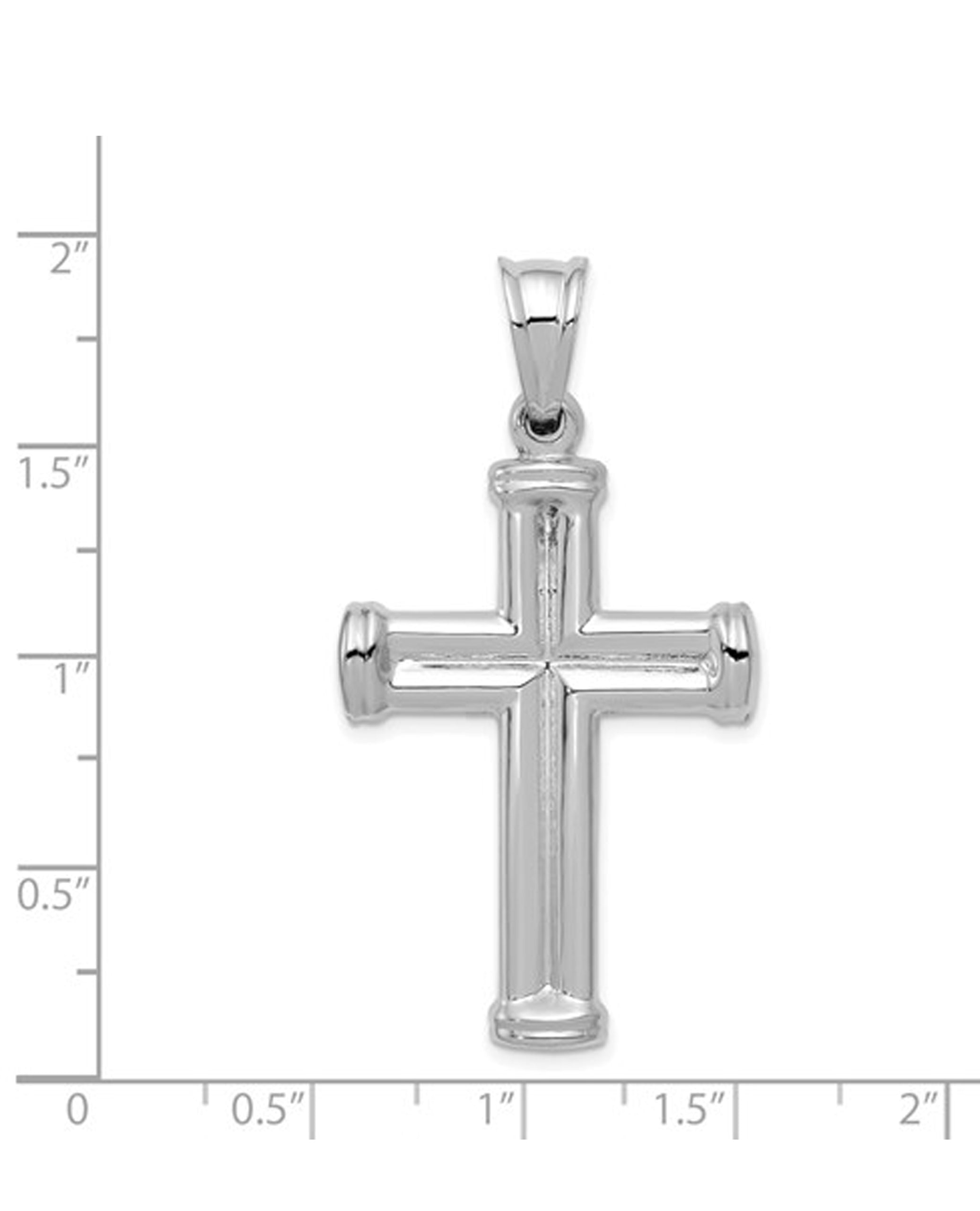 14K White Gold Cross