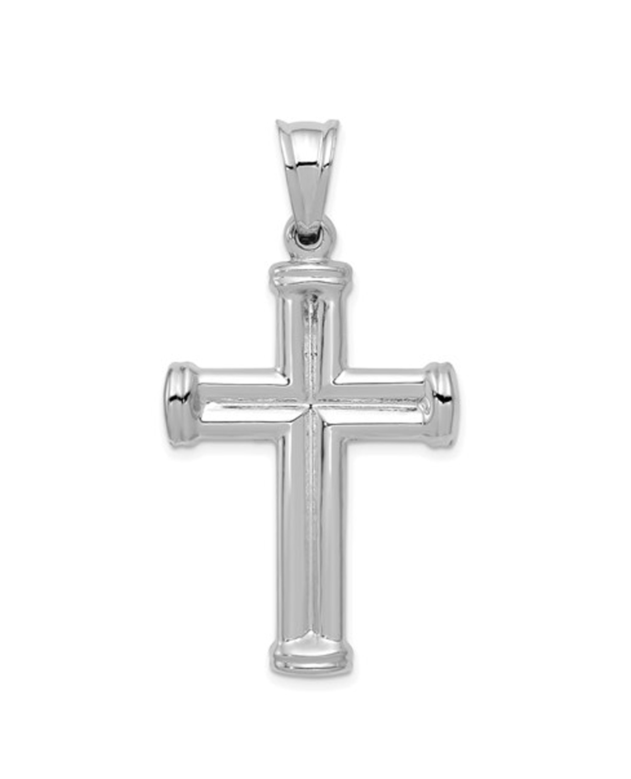 14K White Gold Cross