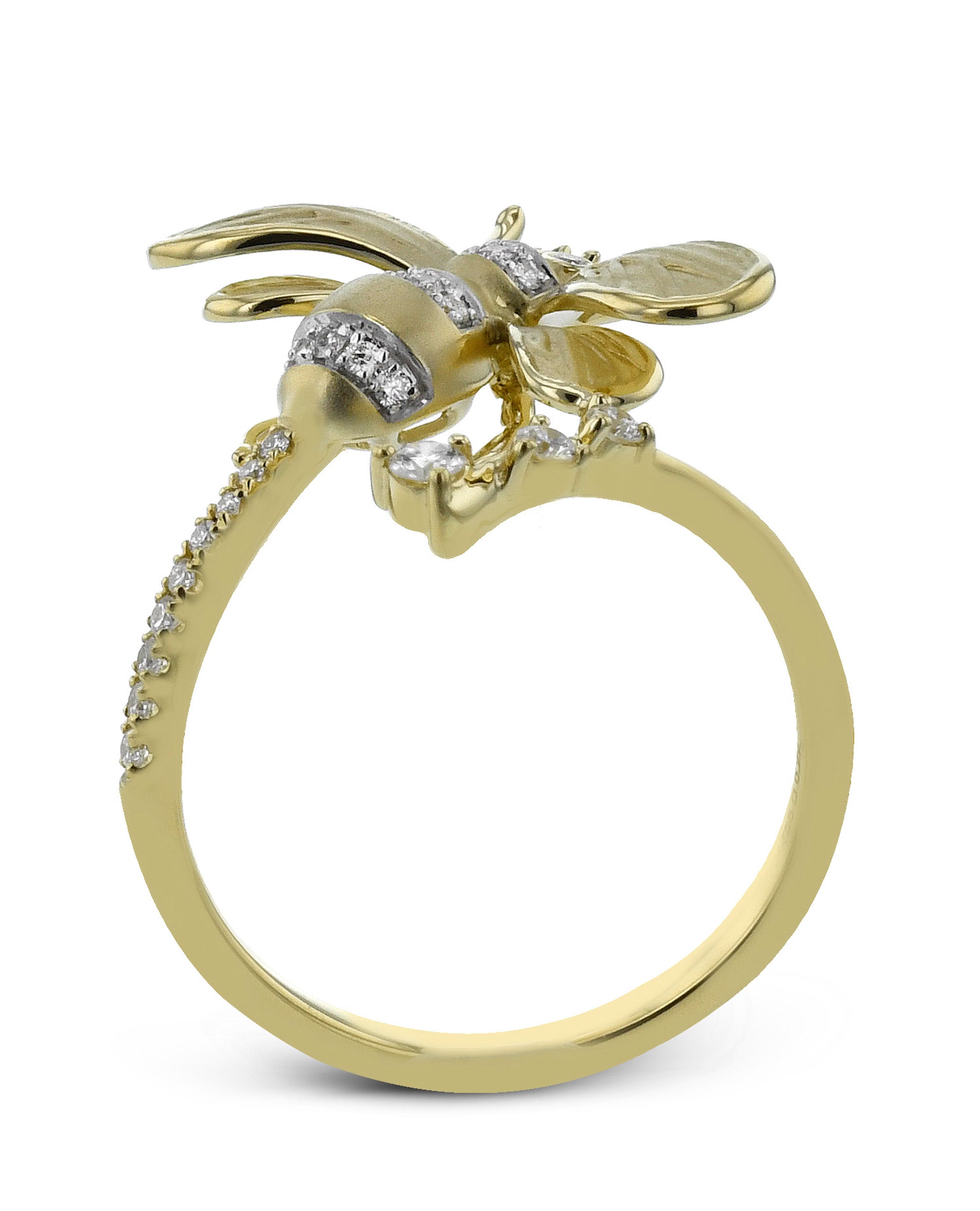 Simon G. DR380 18K Yellow Gold Bee Wrap Ring