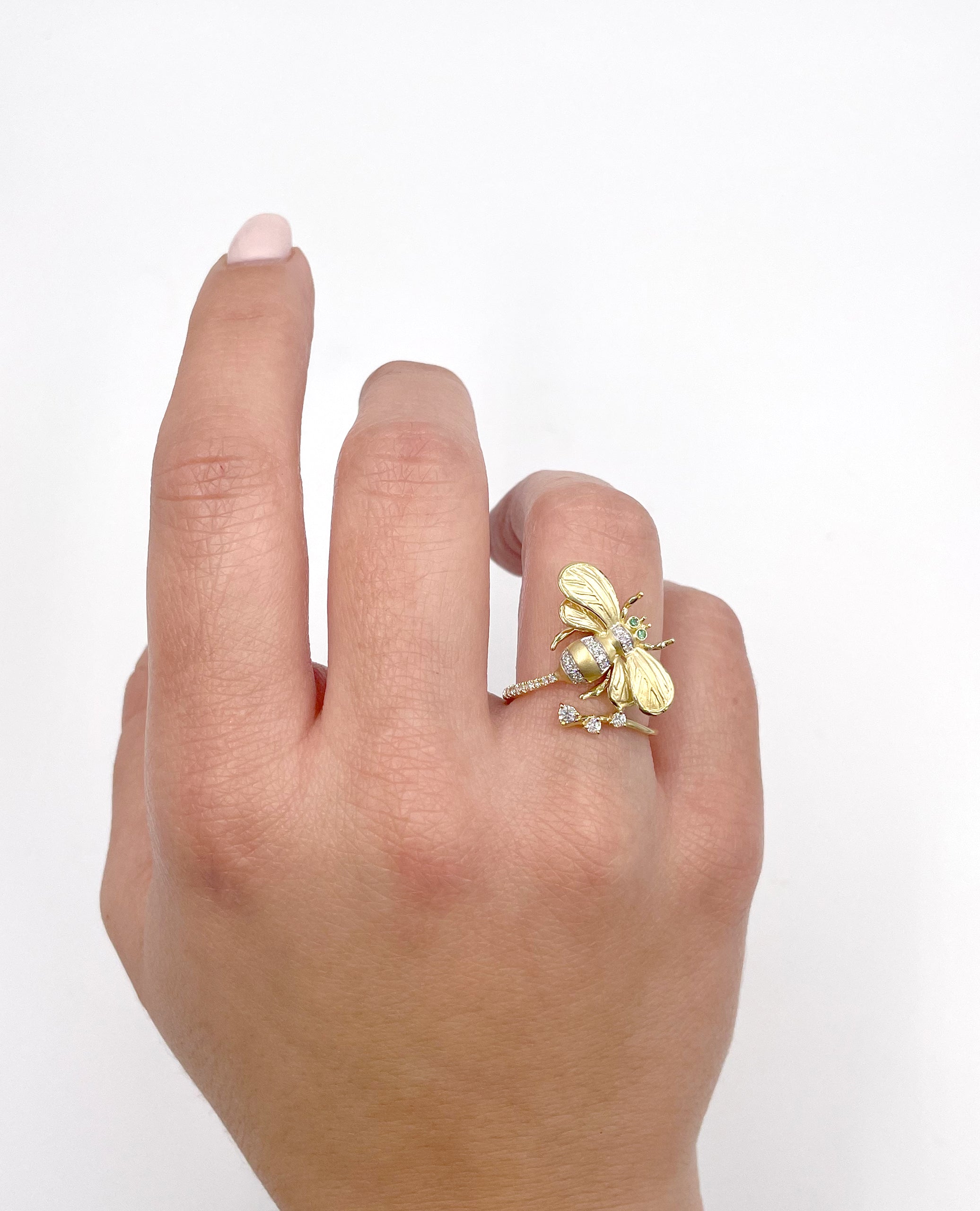 Simon G. DR380 18K Yellow Gold Bee Wrap Ring