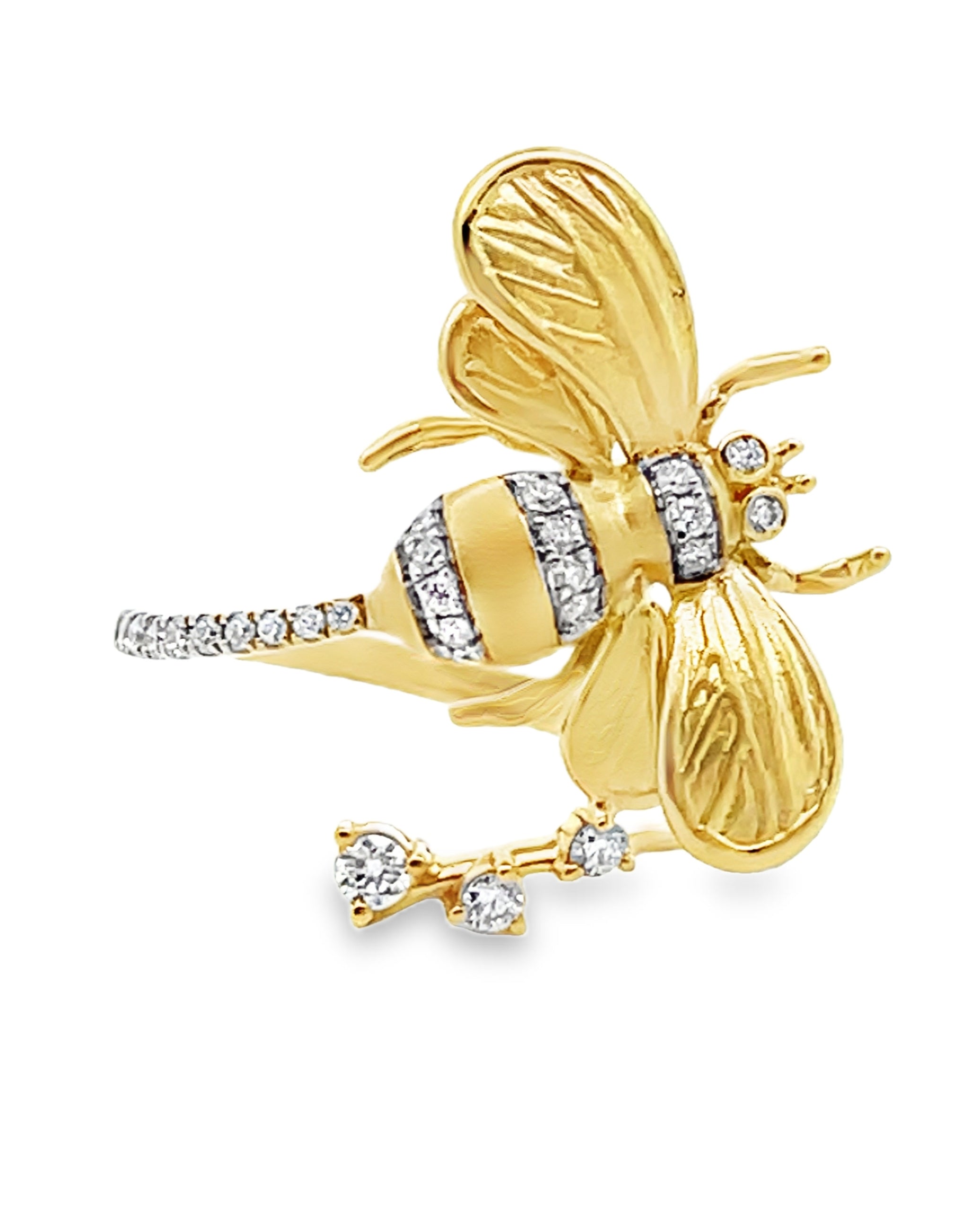 Simon G. DR380 18K Yellow Gold Bee Wrap Ring