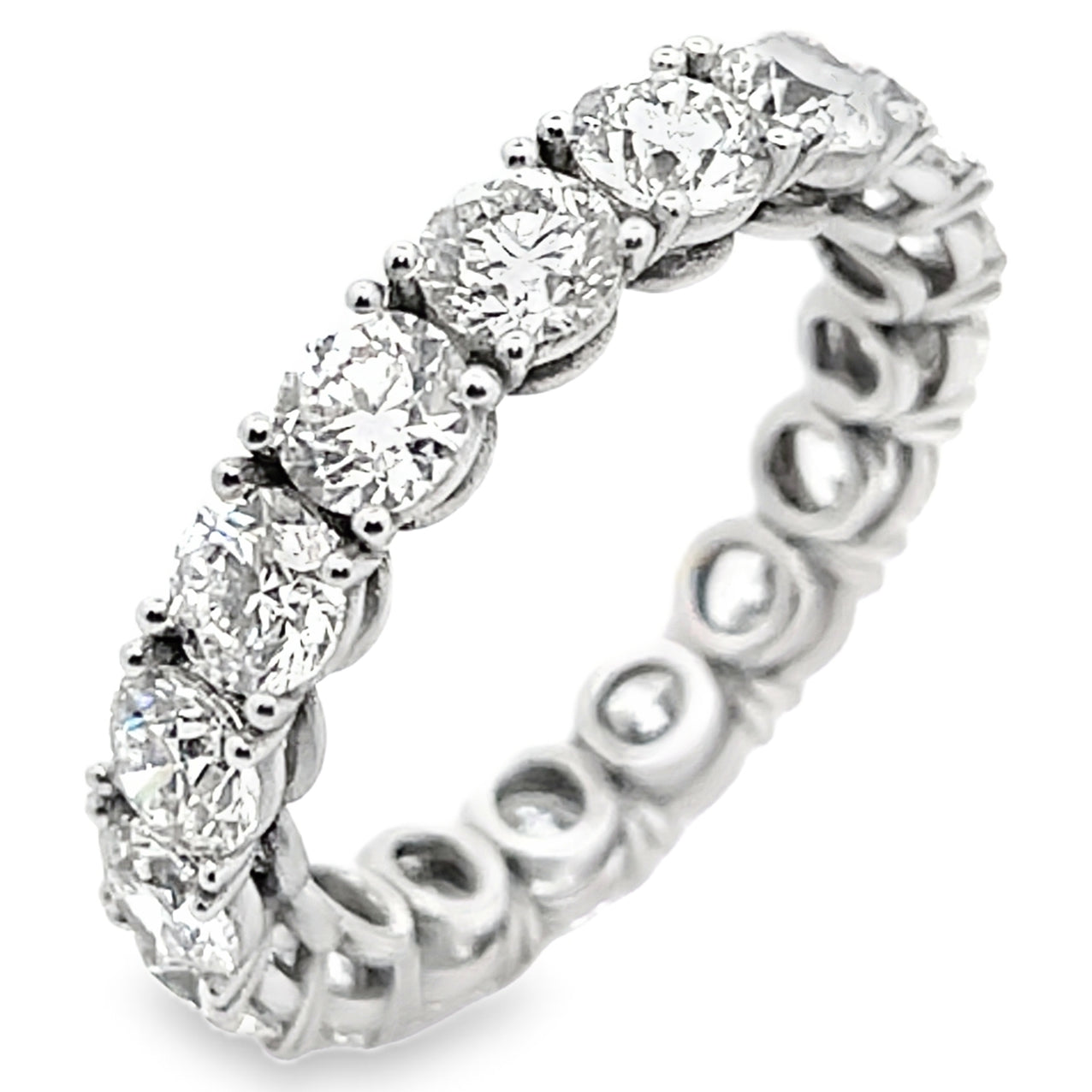 14K White Gold Diamond 4.14 Carat Eternity Band