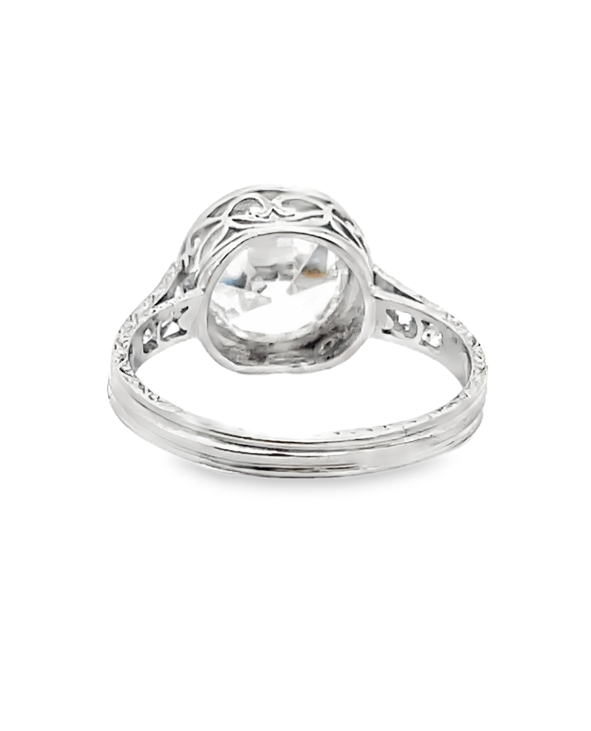 Platinum Vintage Style Solitaire Lab Grown Diamond Ring