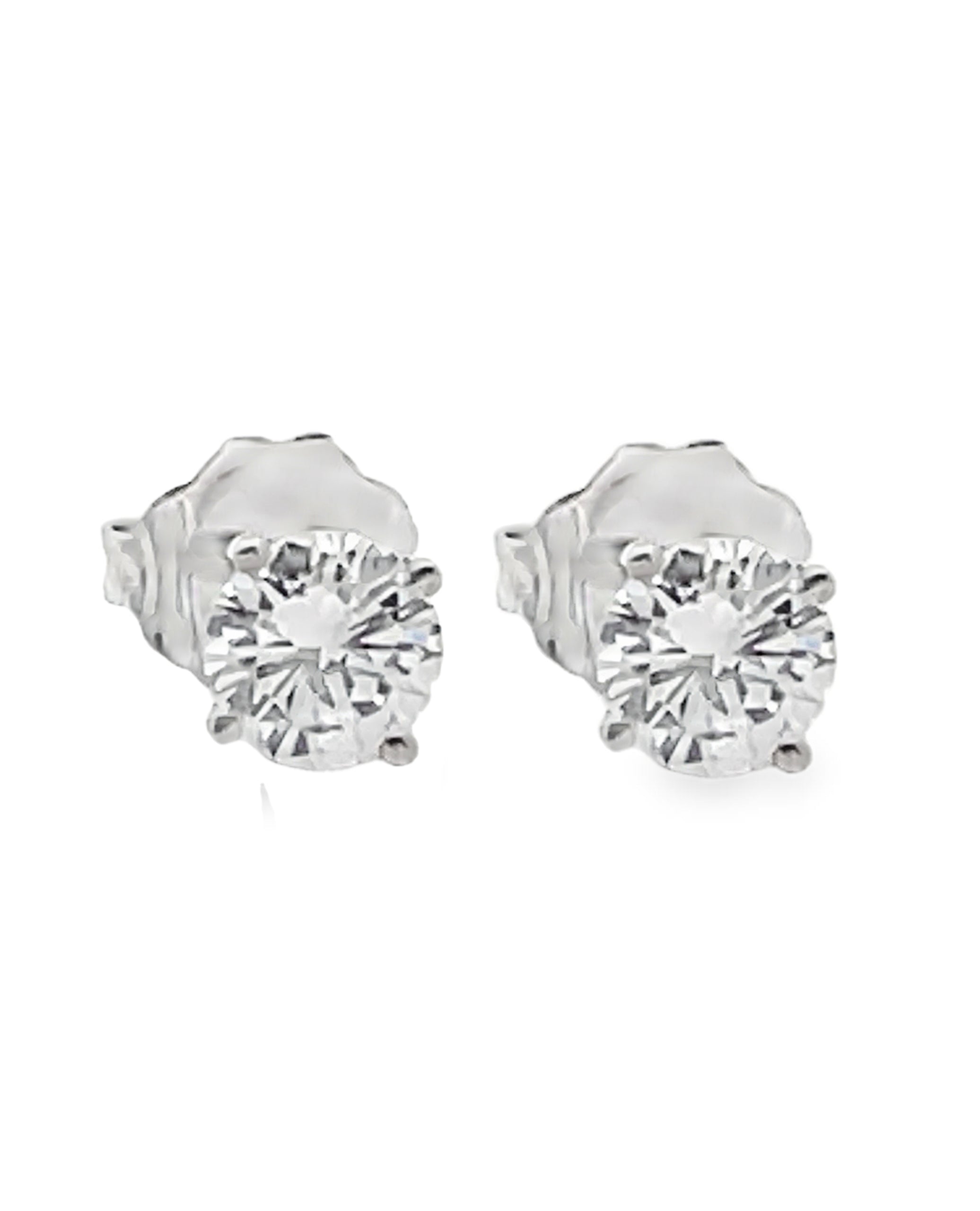 14K White Gold Lab Grown Diamond Earrings - 0.50 carat