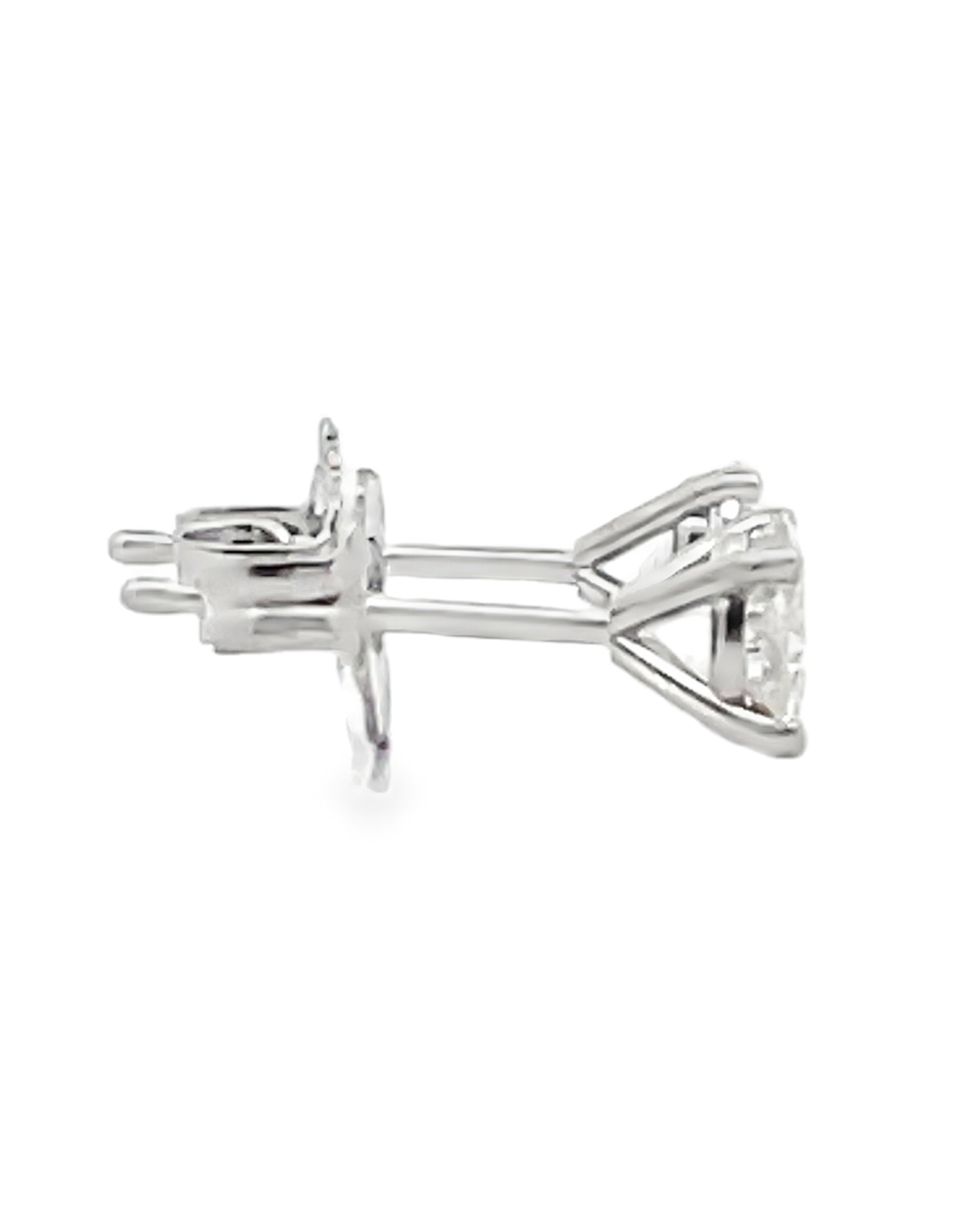 14K White Gold Diamond Martini Studs- 0.65 carat