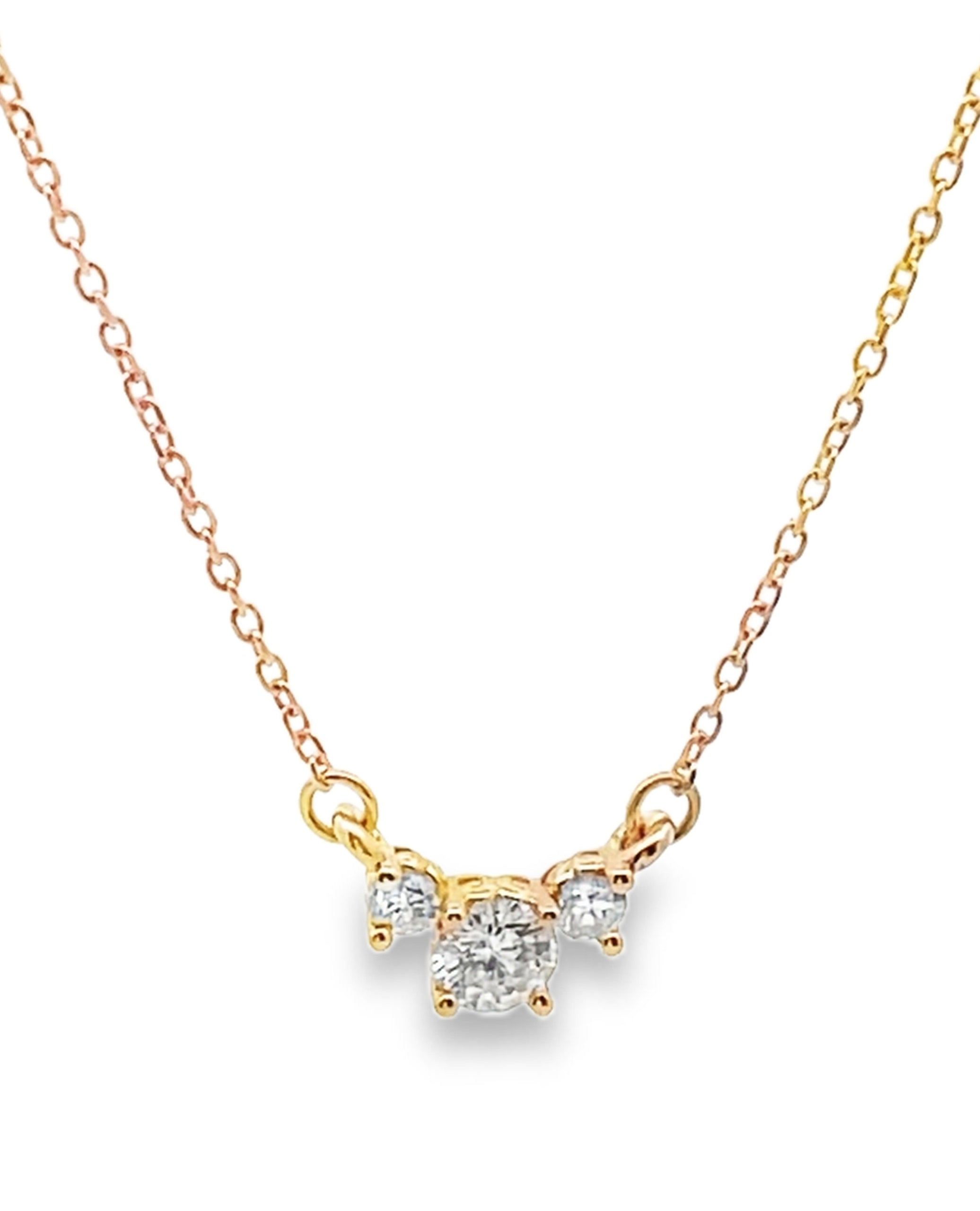 14K Yellow Gold Diamond Pendant Necklace