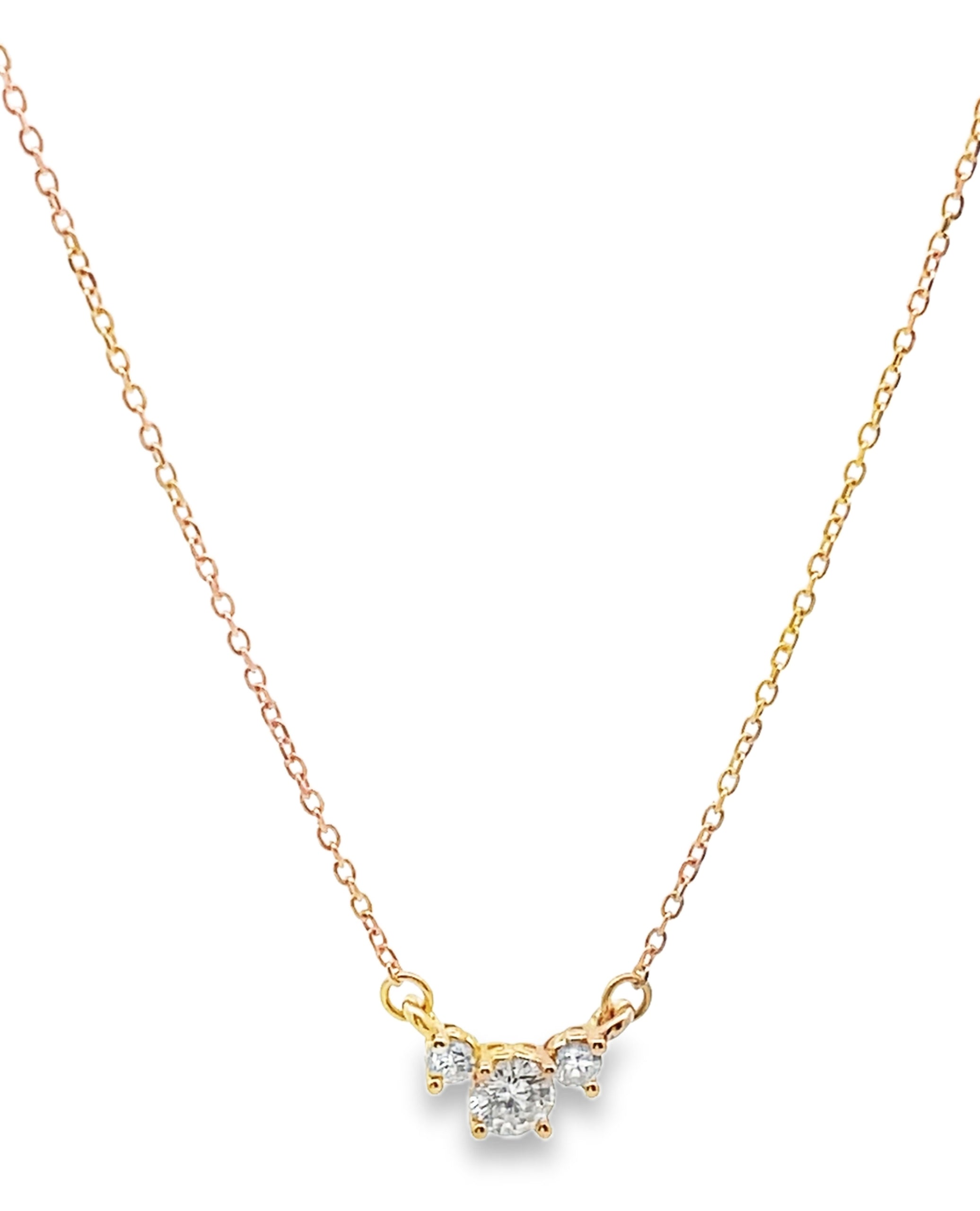 14K Yellow Gold Diamond Pendant Necklace
