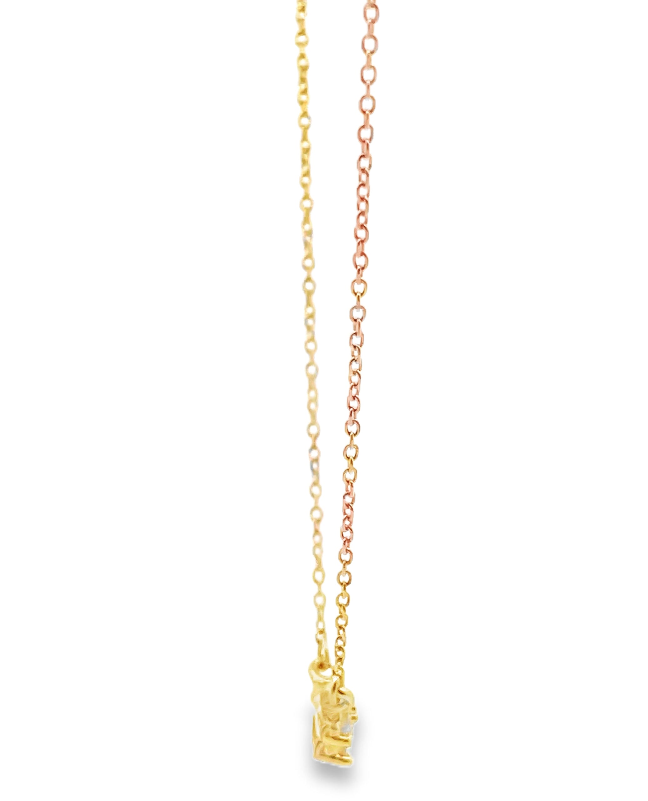14K Yellow Gold Diamond Pendant Necklace