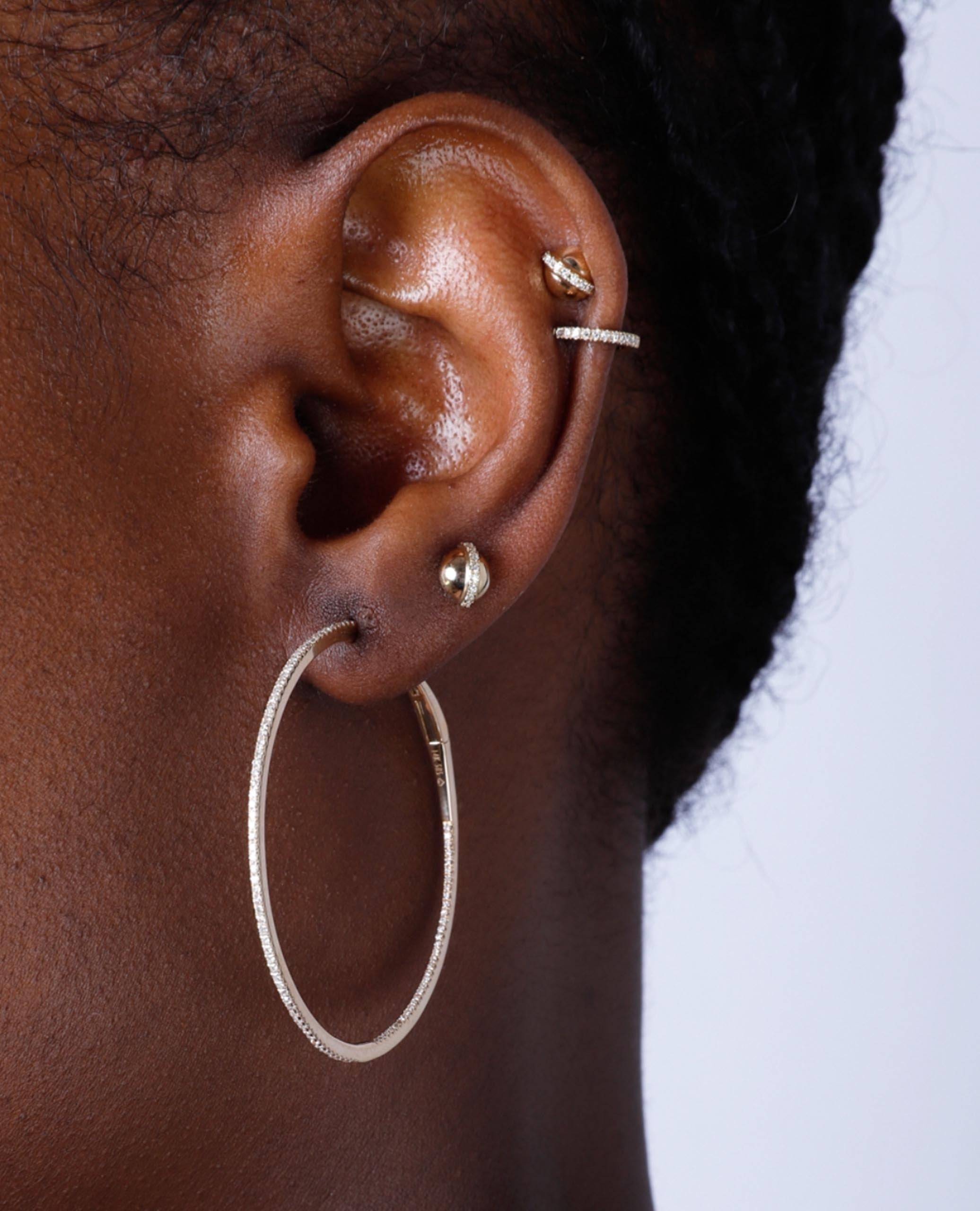 14K Diamond Hoop Earrings