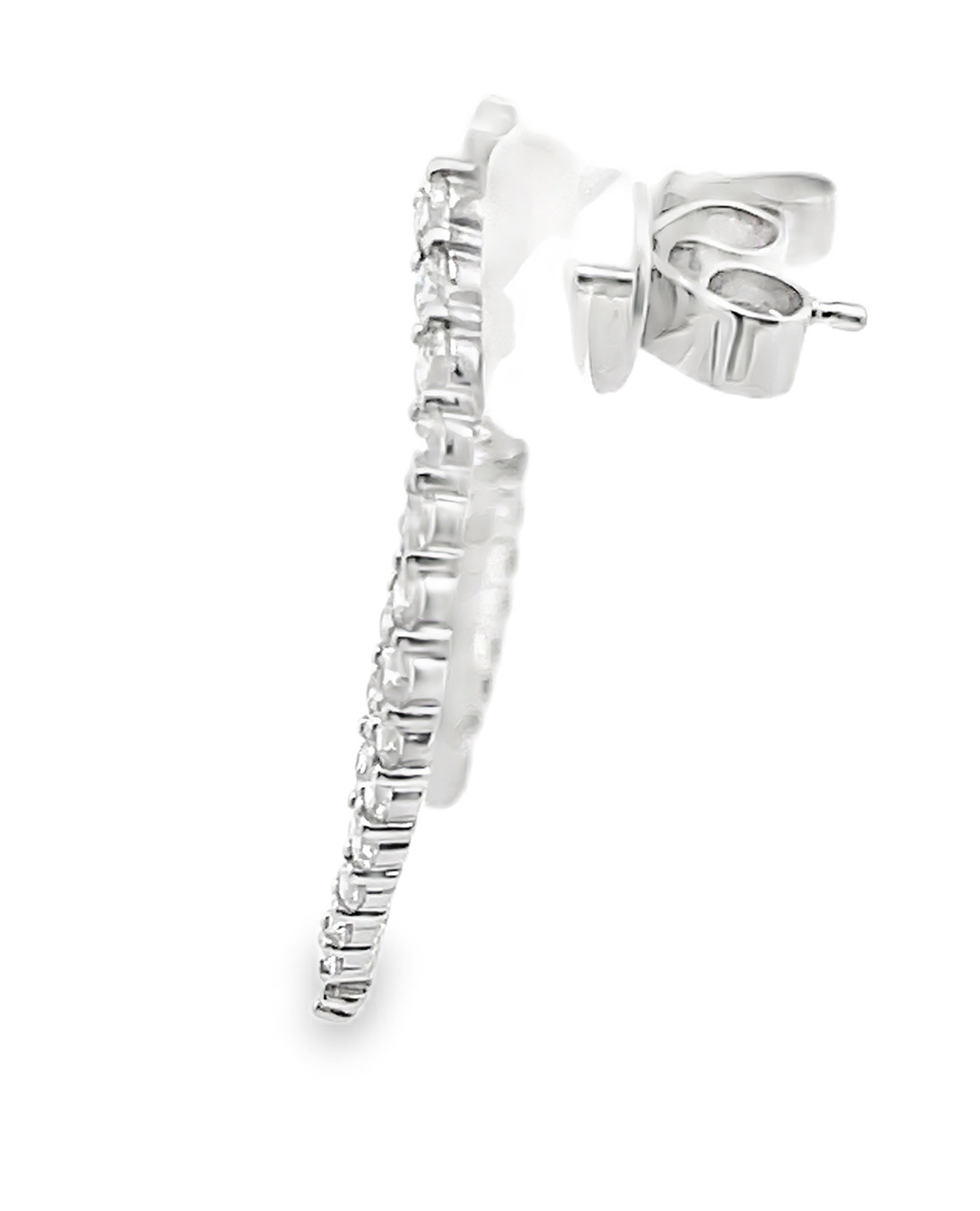 18K White Gold Oval Diamond Drop Earrings