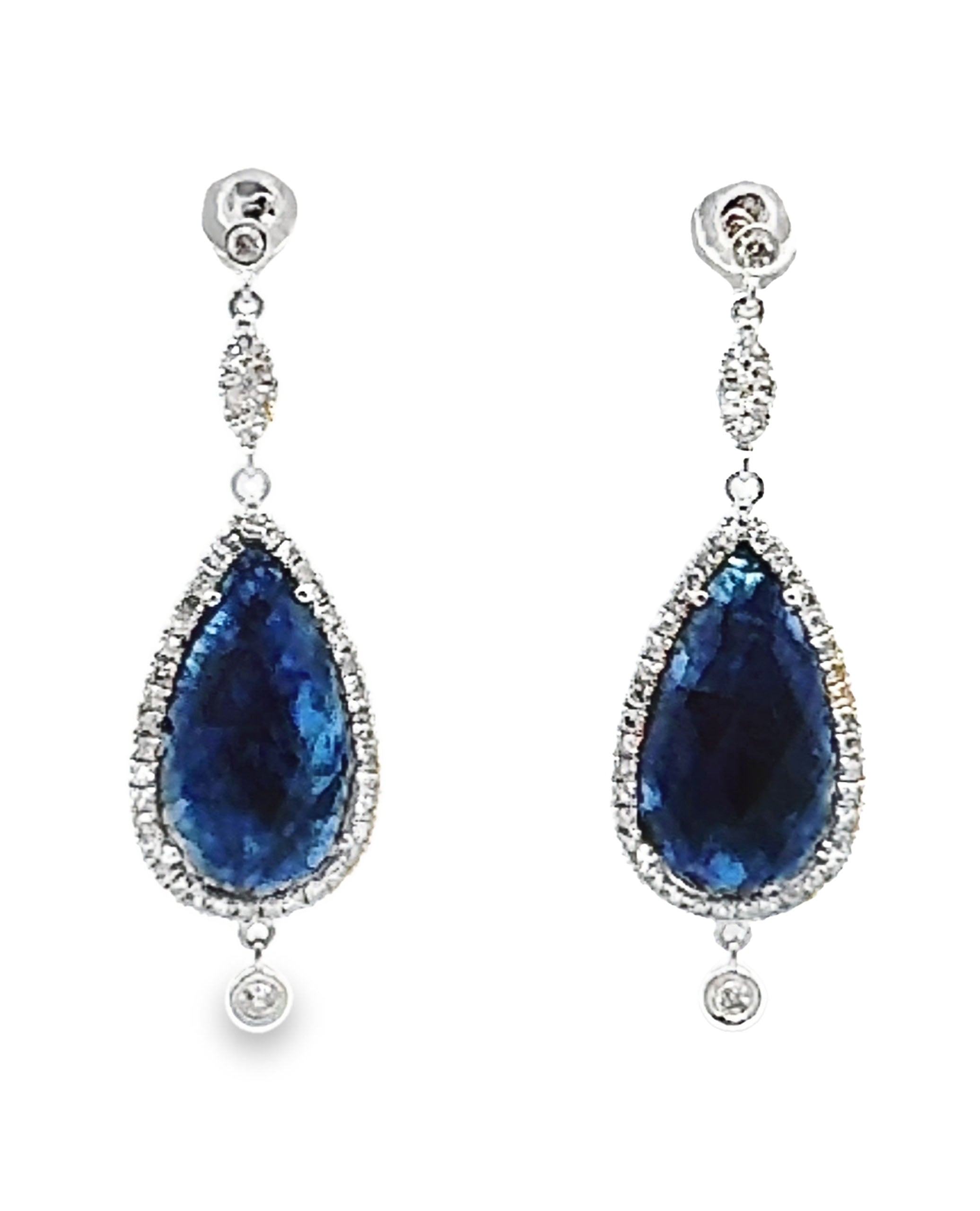 Meira T. E10297/WB 14K White Gold Sapphire and Diamond Earrings