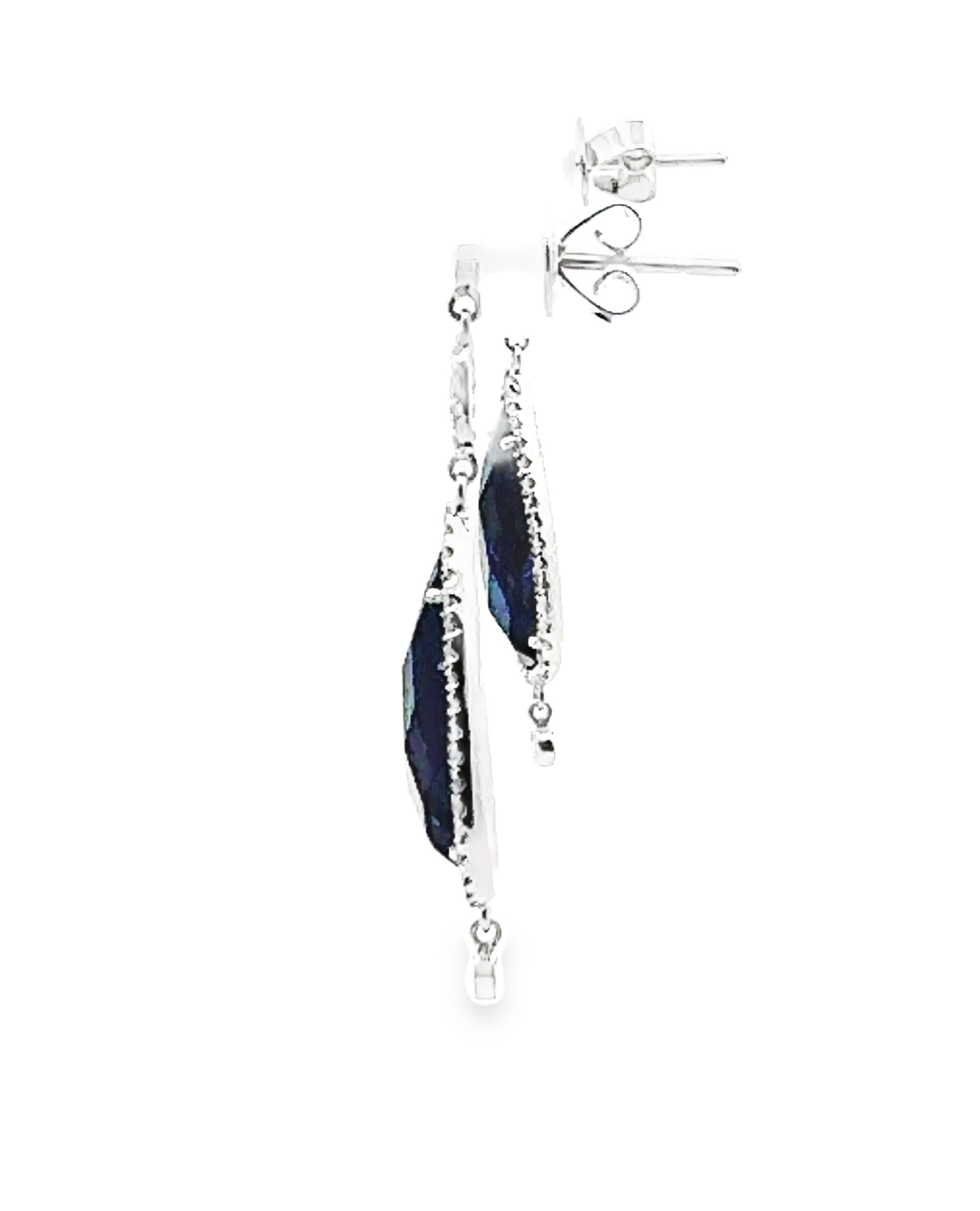 Meira T. E10297/WB 14K White Gold Sapphire and Diamond Earrings