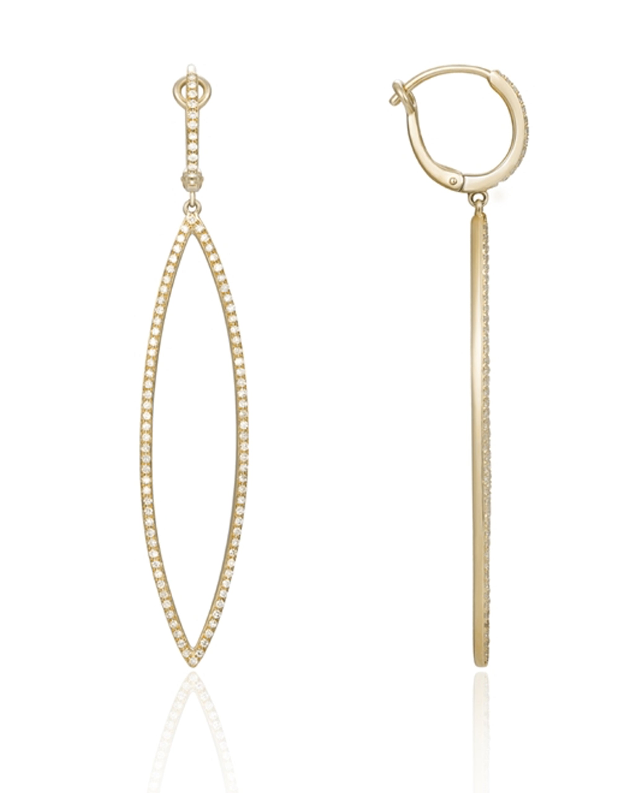 14K Yellow Gold Long Earrings (Choose free two-day shipping at checkout)