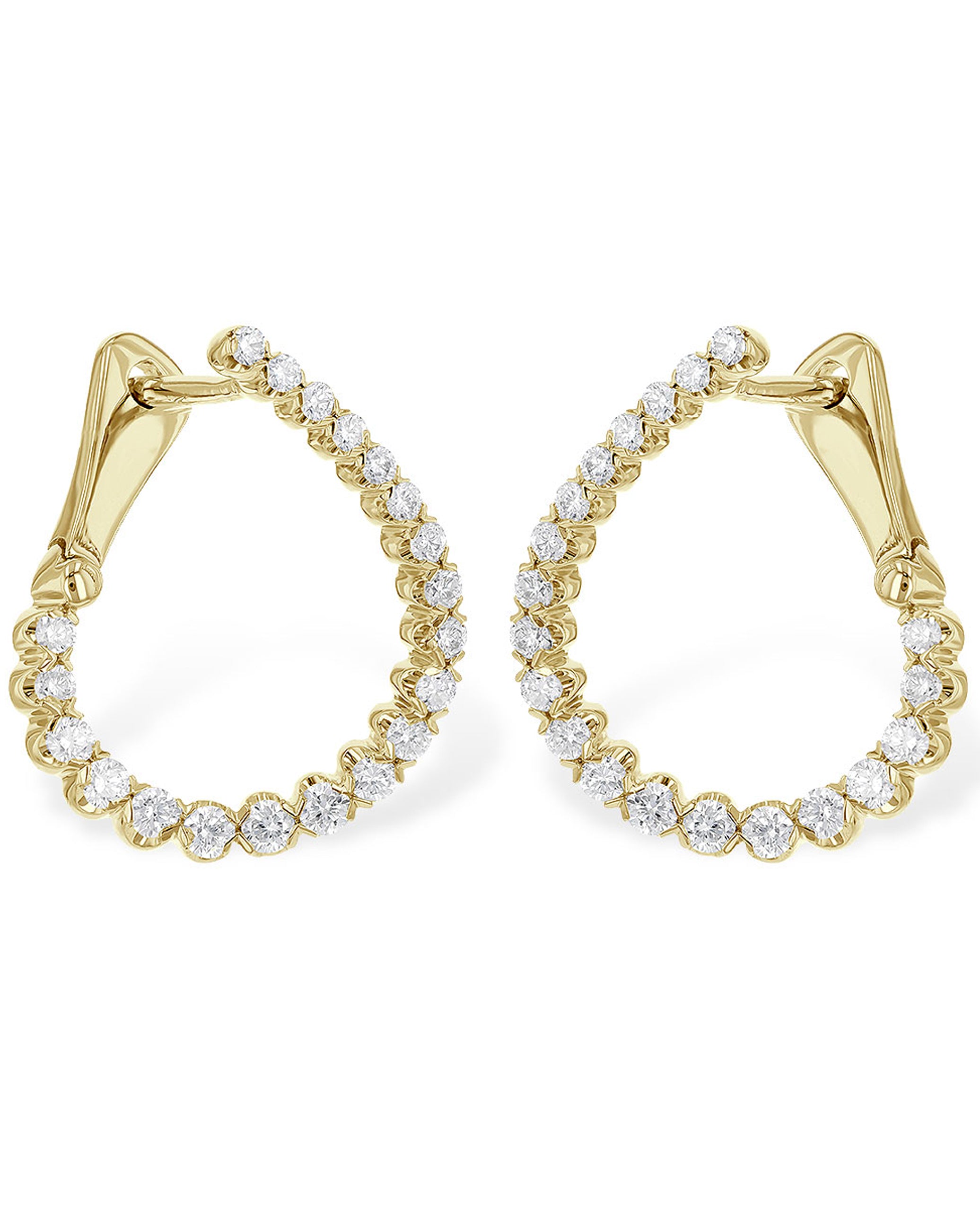 Allison Kaufman 14K Yellow Gold Diamond Hoop Earrings