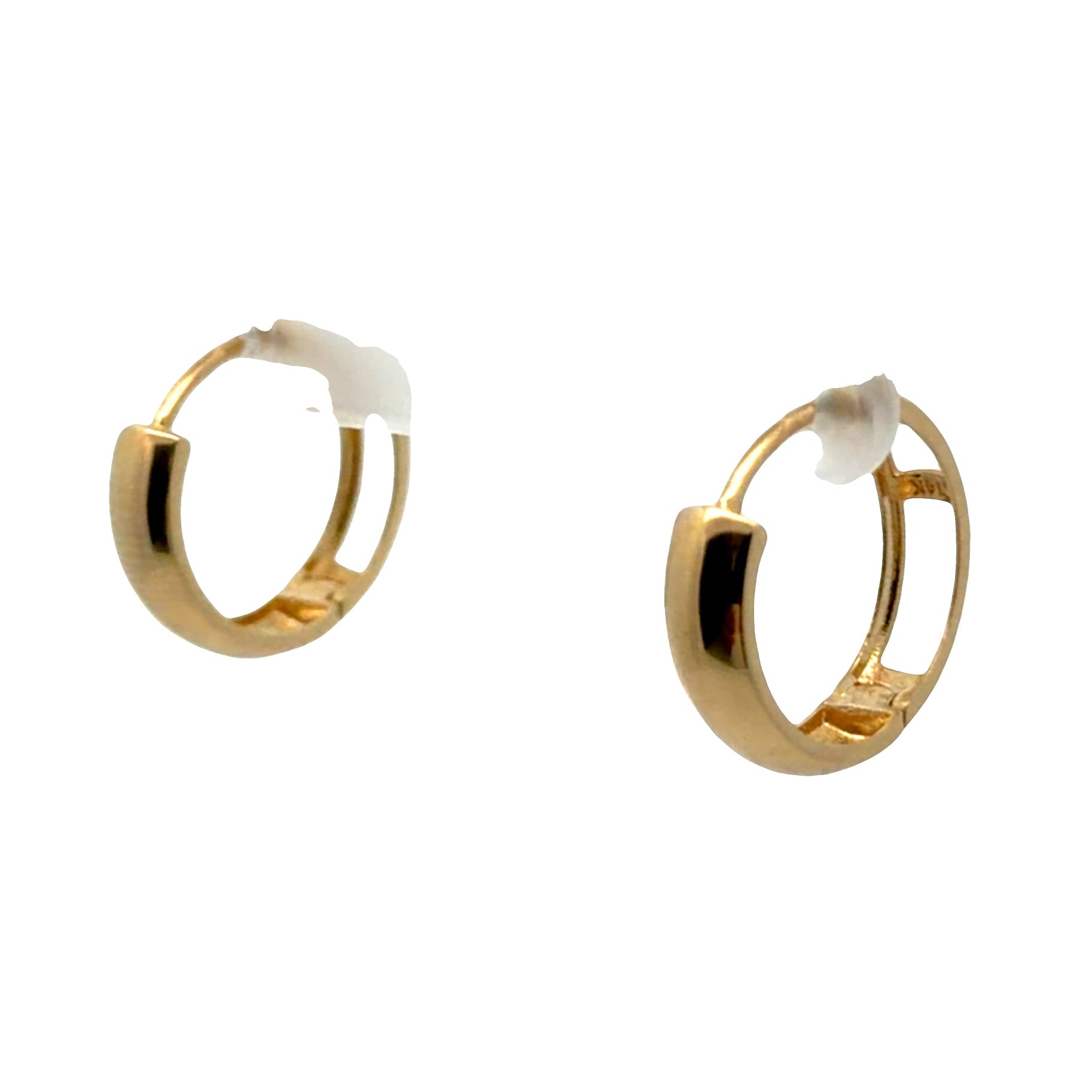 14K Yellow Gold Hoop Earrings with Click Back Closures
